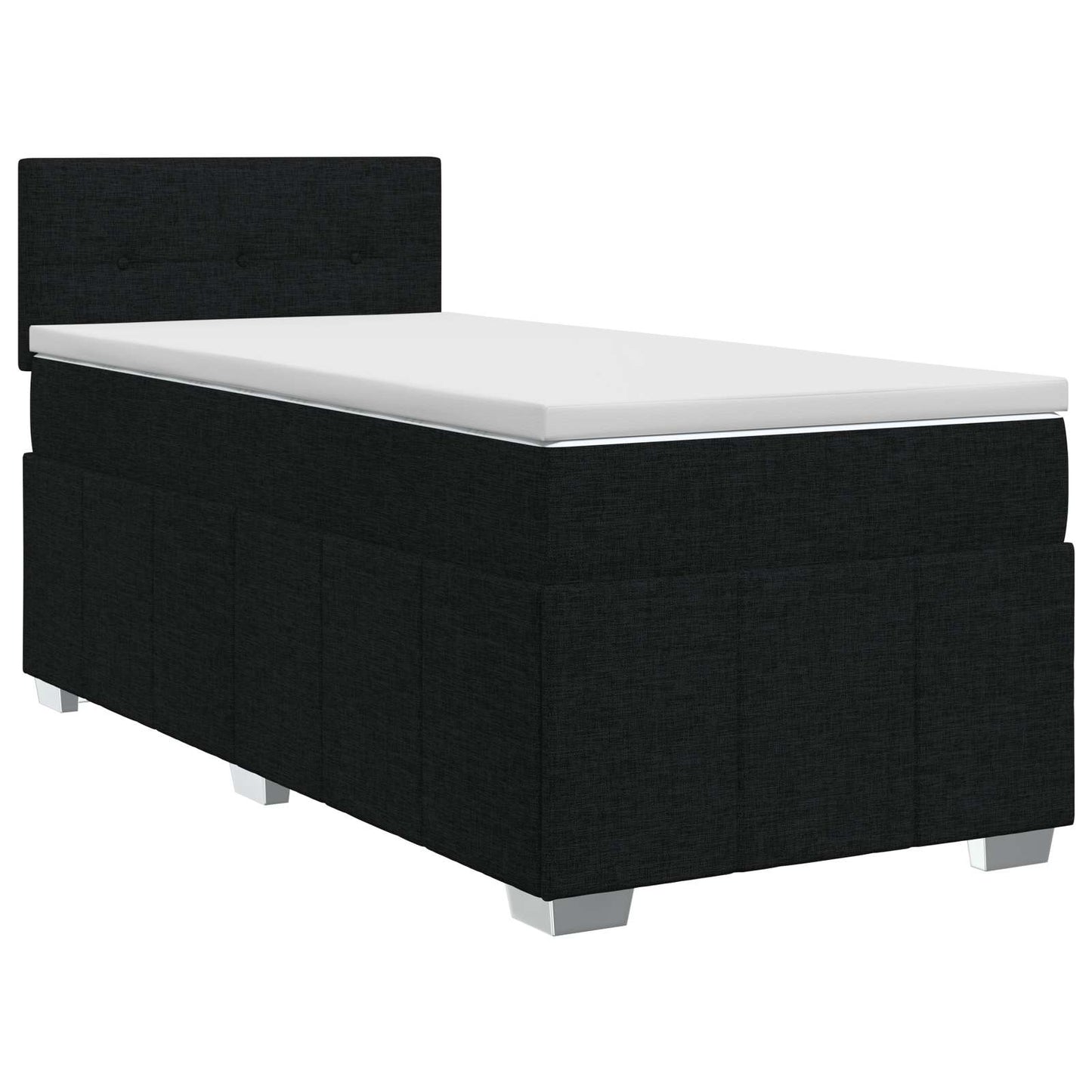vidaXL Κρεβάτι box spring με στρώμα Μαύρο 100 x 200 cm Ύφασμα