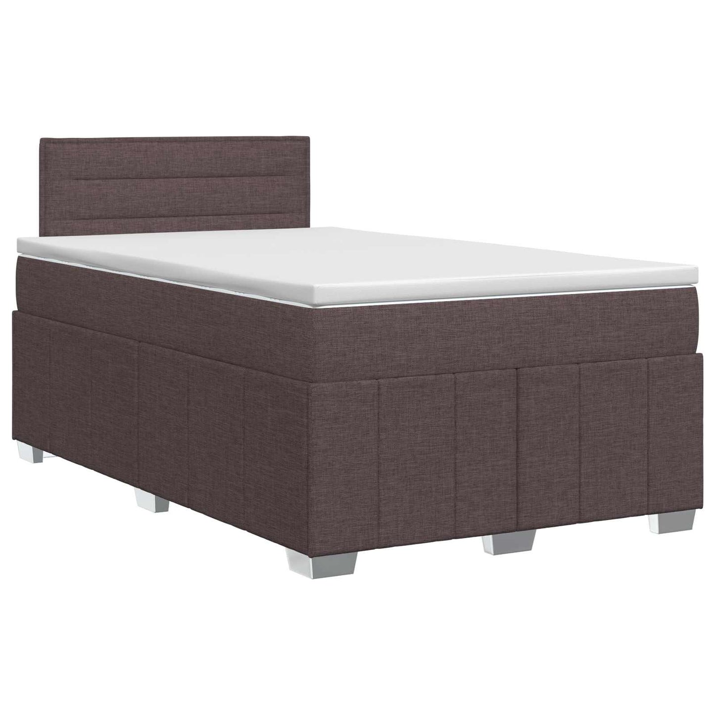 vidaXL Κρεβάτι box spring με στρώμα Σκούρο Καφέ 120 x 190 cm Ύφασμα
