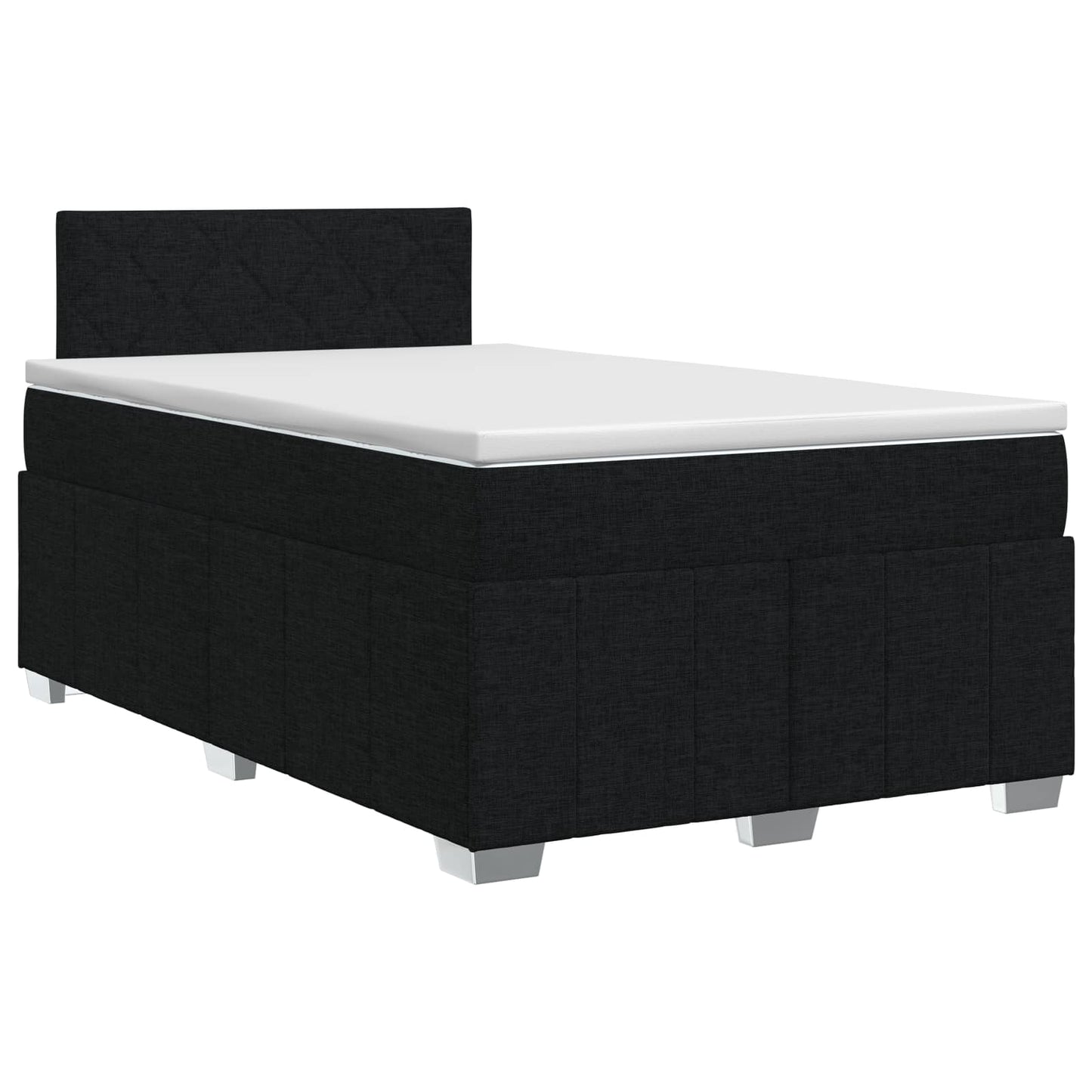 vidaXL Κρεβάτι box spring με στρώμα Μαύρο 120 x 190 cm Ύφασμα