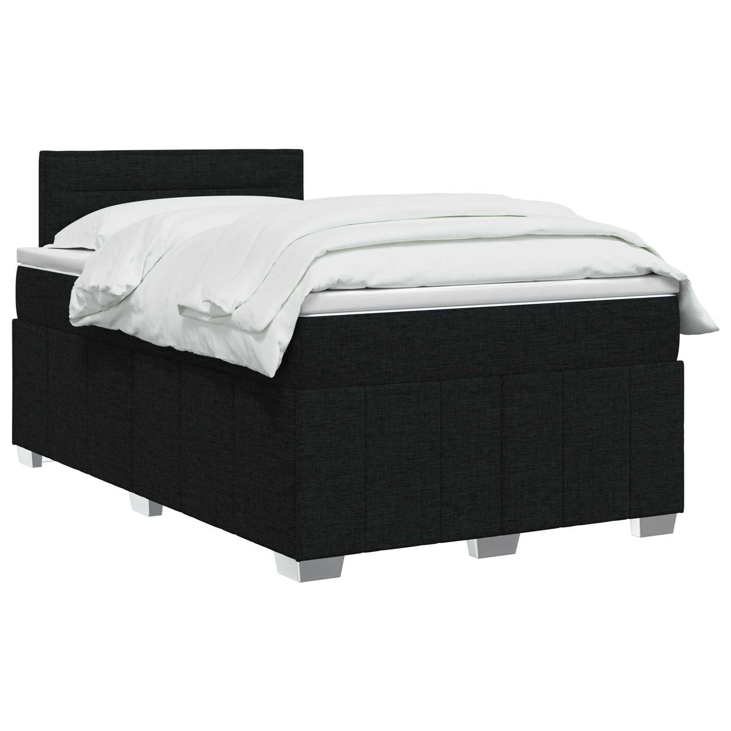 vidaXL Κρεβάτι box spring με στρώμα Μαύρο 120 x 200 cm Ύφασμα