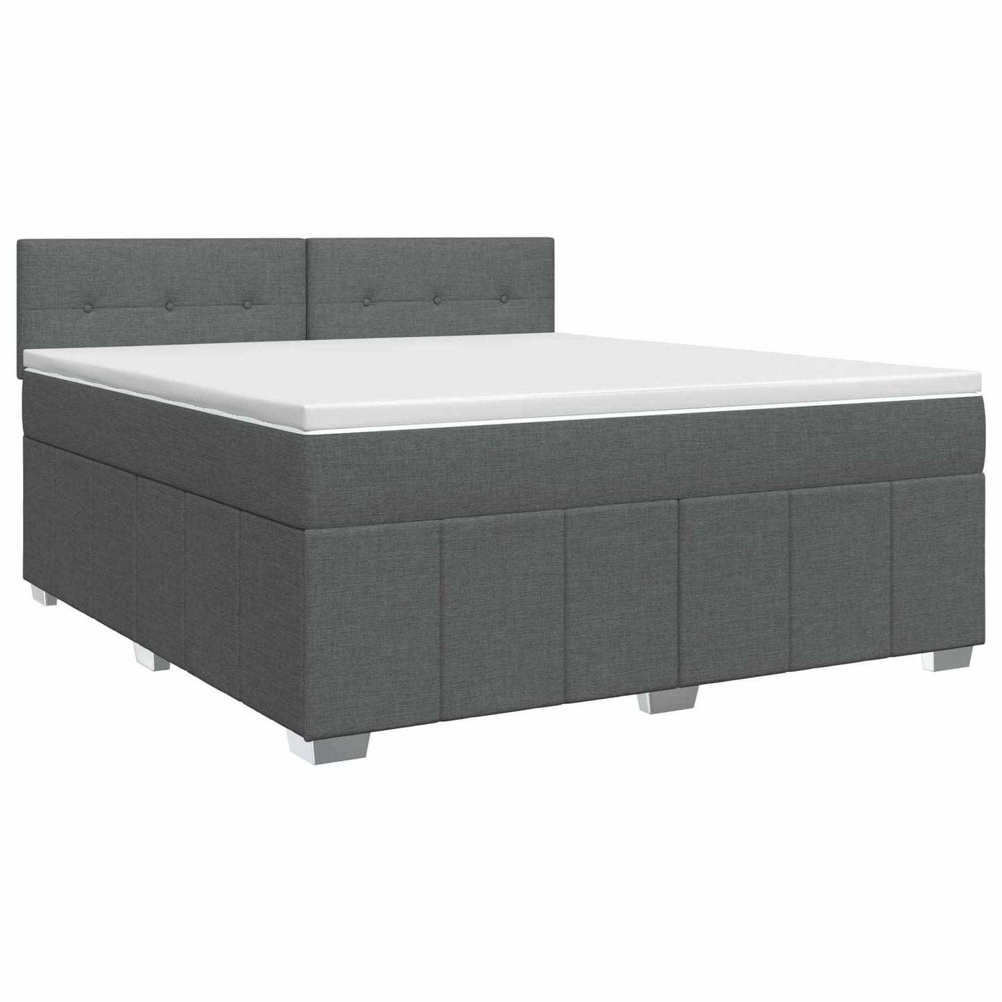 vidaXL Κρεβάτι box spring με στρώμα Σκούρο Γκρι 140 x 190 cm Ύφασμα