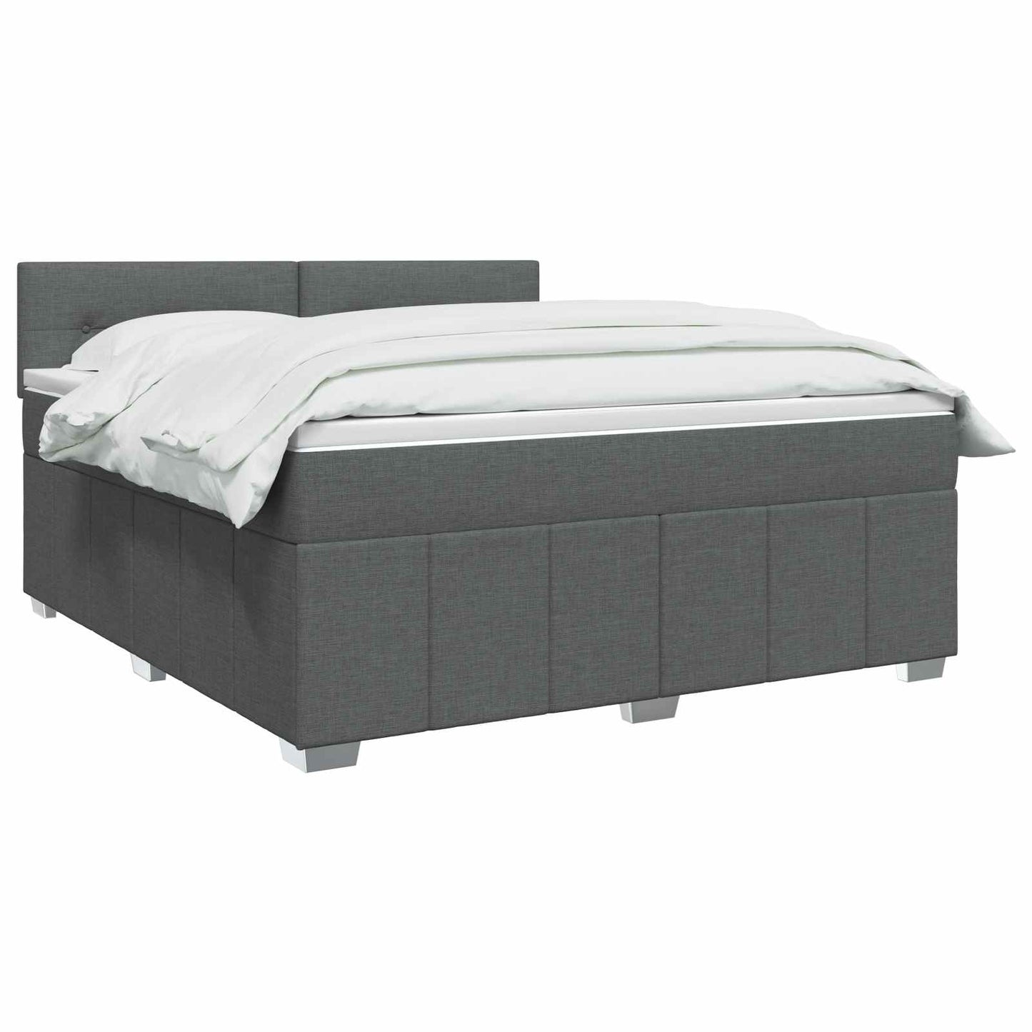 vidaXL Κρεβάτι box spring με στρώμα Σκούρο Γκρι 140 x 190 cm Ύφασμα