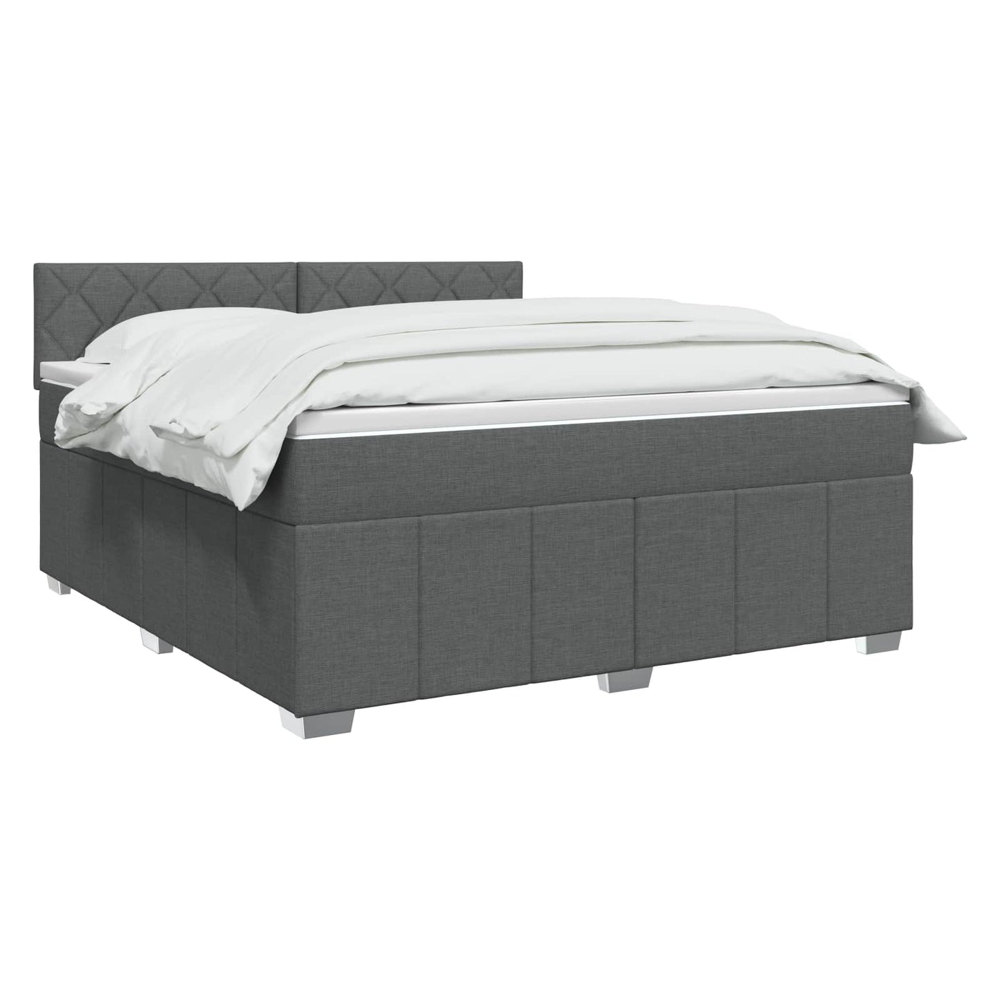 vidaXL Κρεβάτι box spring με στρώμα Σκούρο Γκρι 140 x 190 cm Ύφασμα