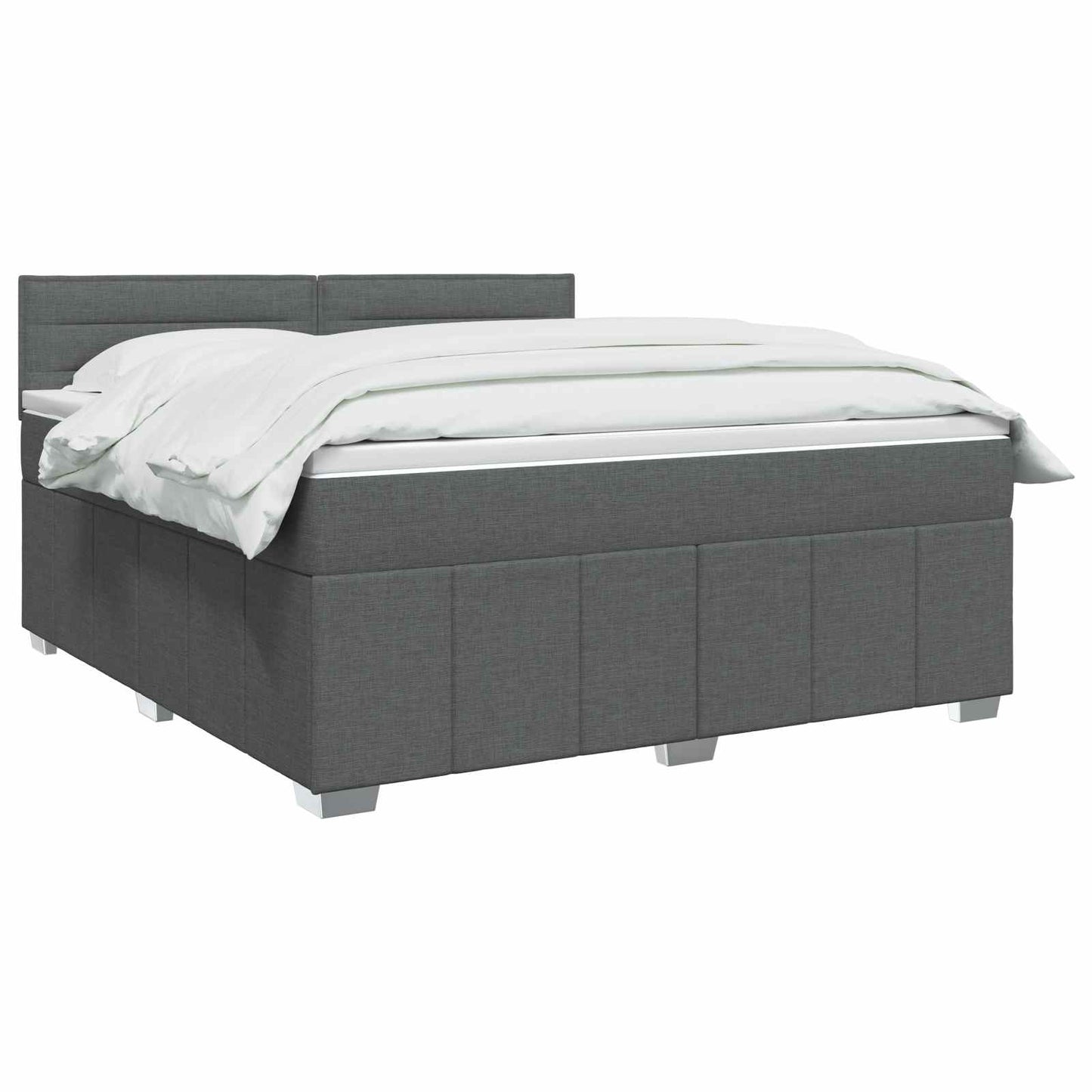 vidaXL Κρεβάτι box spring με στρώμα Σκούρο Γκρι 140 x 200 cm Ύφασμα