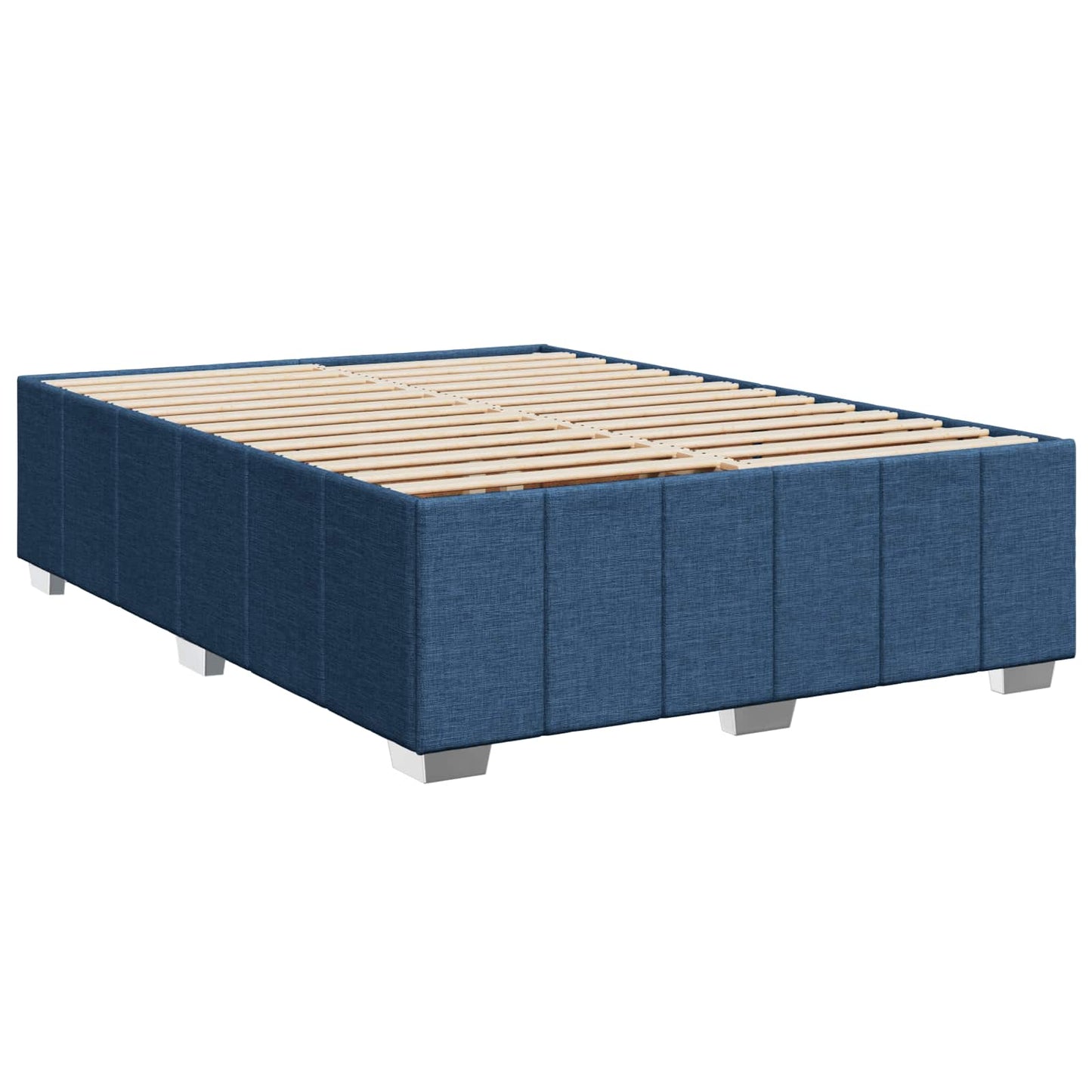 vidaXL Κρεβάτι box spring με στρώμα Μπλε 140 x 200 cm Ύφασμα