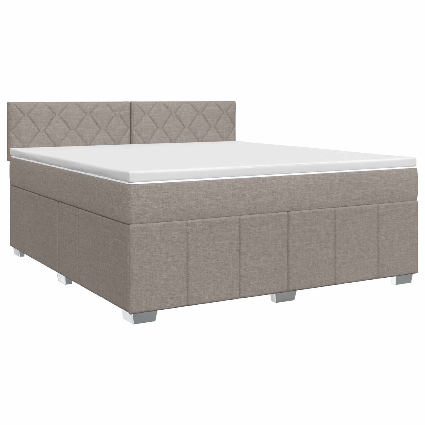 vidaXL Κρεβάτι box spring με στρώμα Taupe 140 x 200 cm Ύφασμα