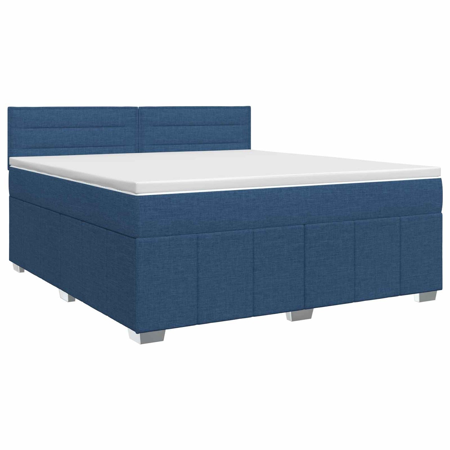 vidaXL Κρεβάτι box spring με στρώμα Μπλε 160 x 200 cm Ύφασμα