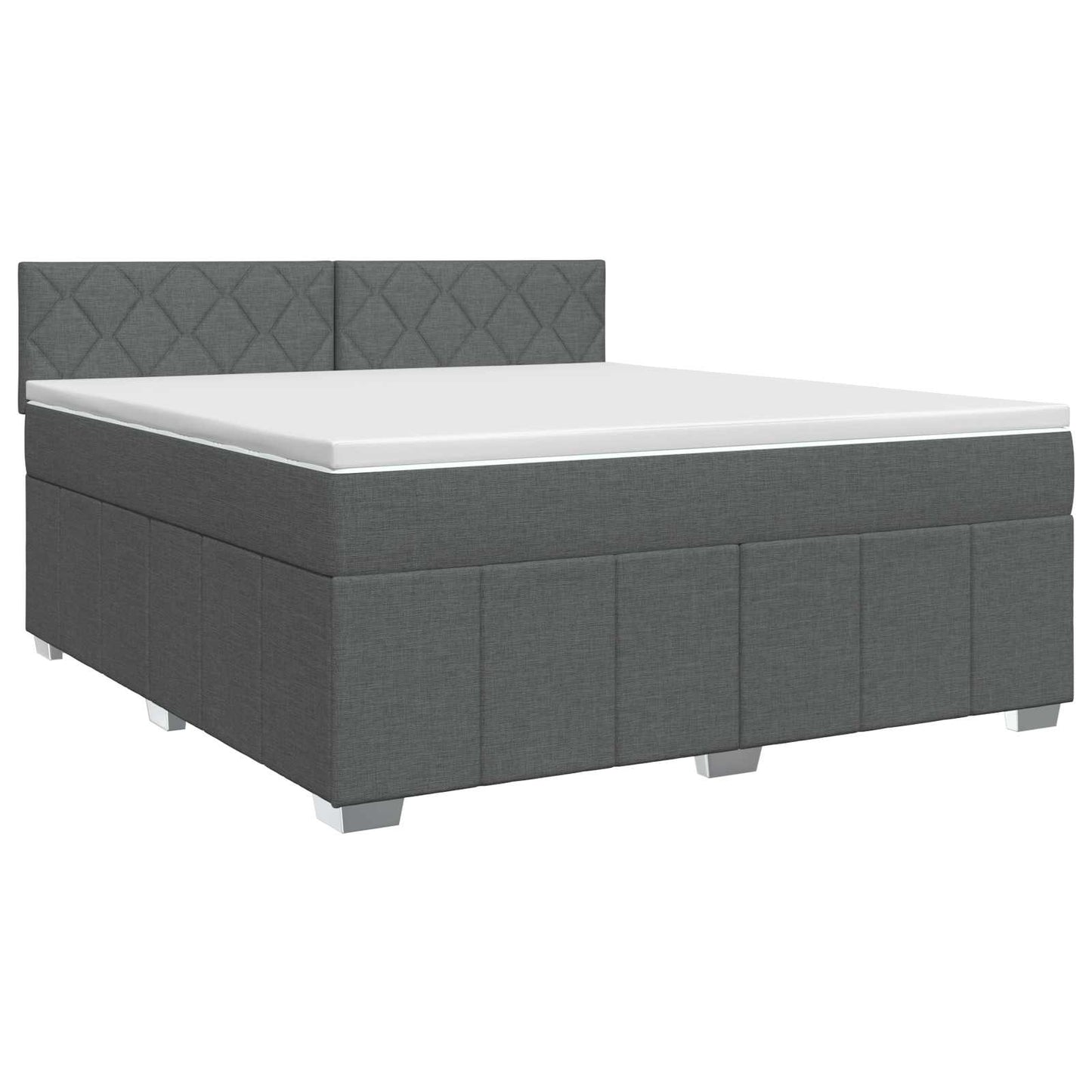 vidaXL Κρεβάτι box spring με στρώμα Σκούρο Γκρι 160 x 200 cm Ύφασμα