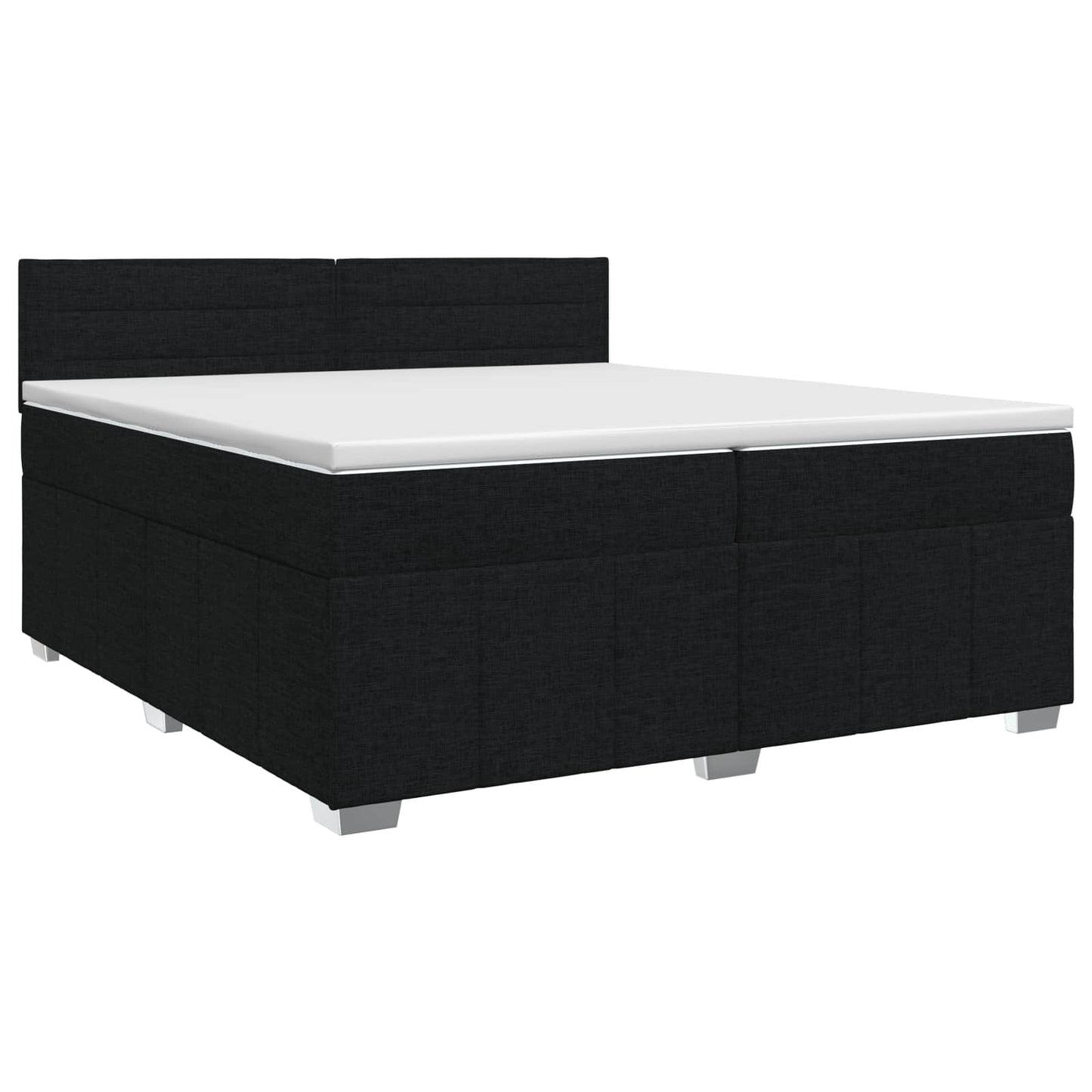 vidaXL Κρεβάτι box spring με στρώμα Μαύρο 200 x 200 cm Ύφασμα