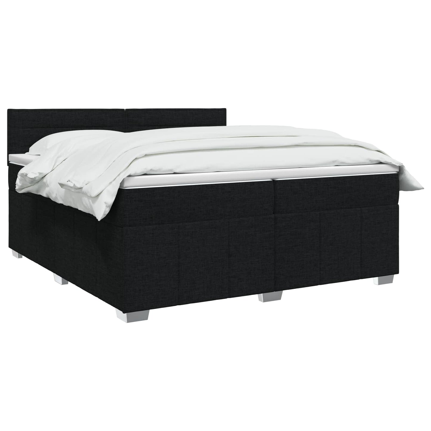 vidaXL Κρεβάτι box spring με στρώμα Μαύρο 200 x 200 cm Ύφασμα