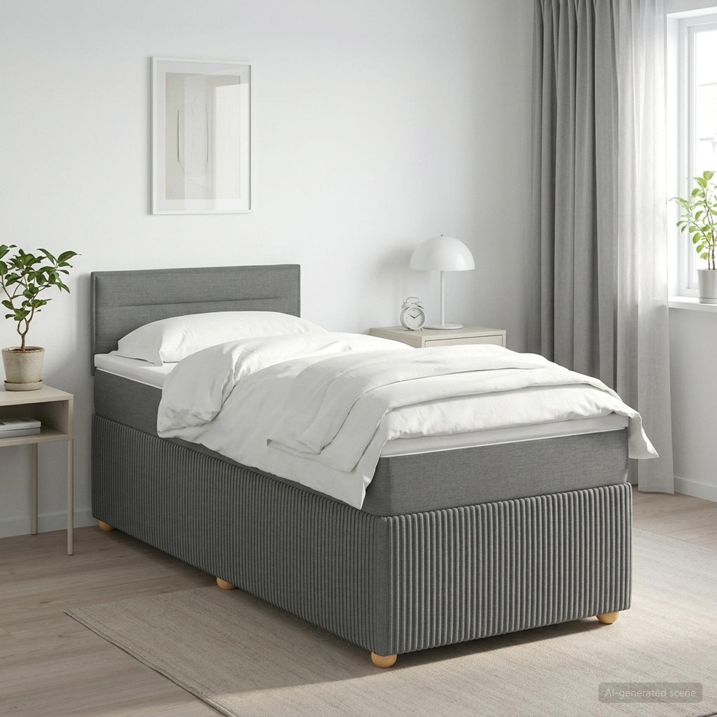 vidaXL Κρεβάτι box spring με στρώμα Σκούρο Γκρι 80 x 200 cm Ύφασμα