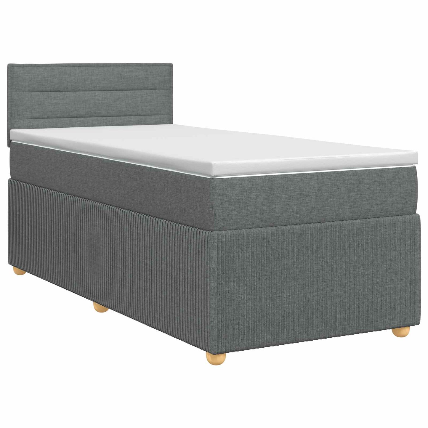 vidaXL Κρεβάτι box spring με στρώμα Σκούρο Γκρι 80 x 200 cm Ύφασμα