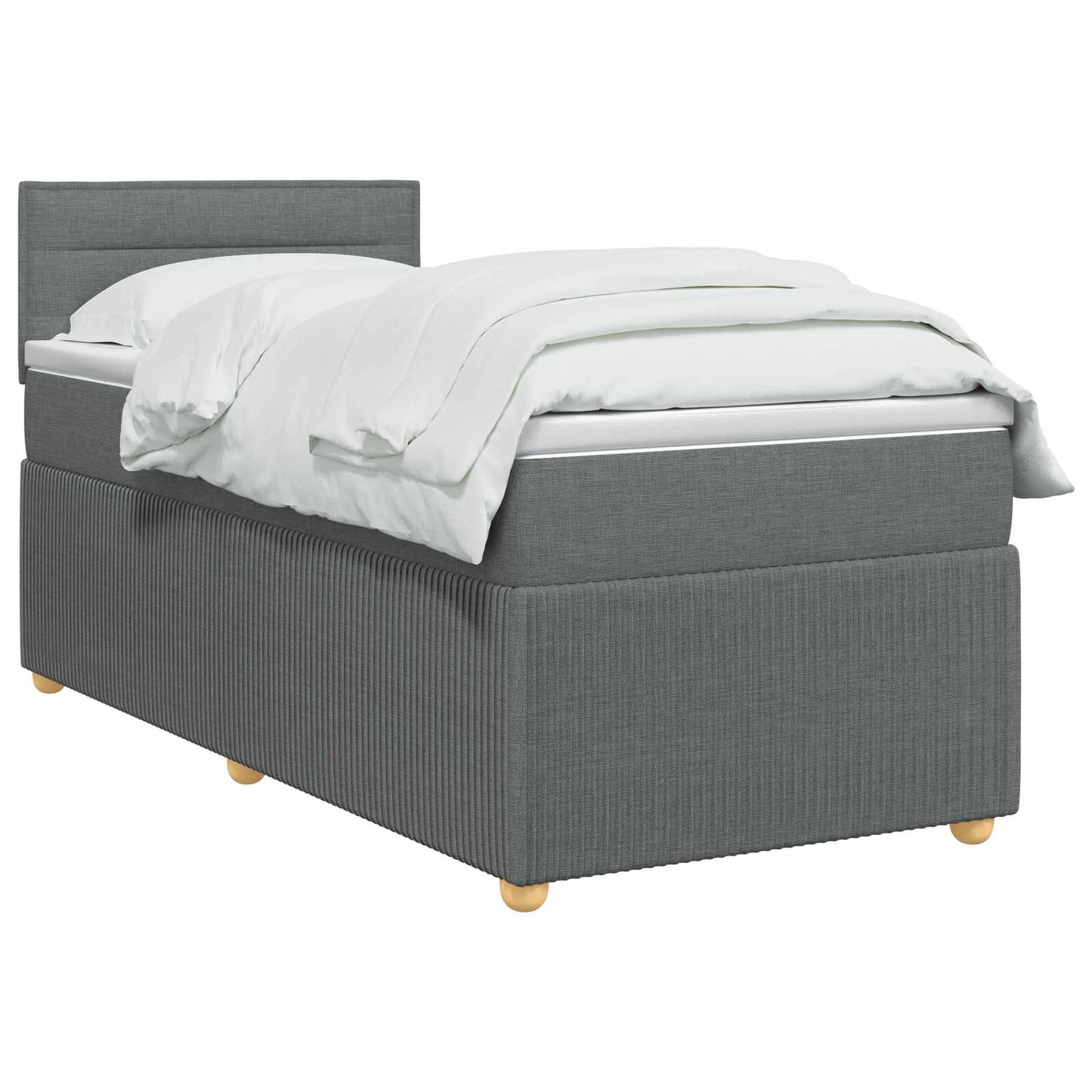 vidaXL Κρεβάτι box spring με στρώμα Σκούρο Γκρι 80 x 200 cm Ύφασμα