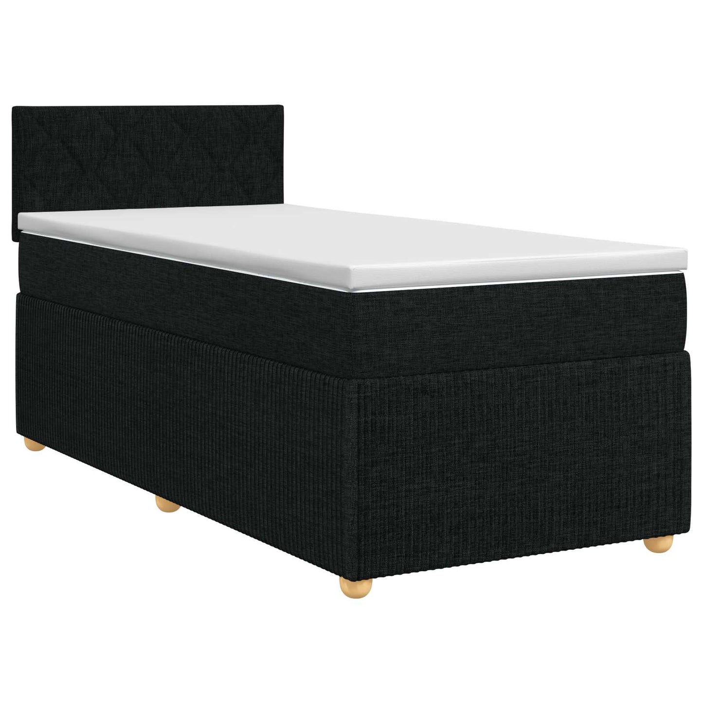 vidaXL Κρεβάτι box spring με στρώμα Μαύρο 80 x 200 cm Ύφασμα