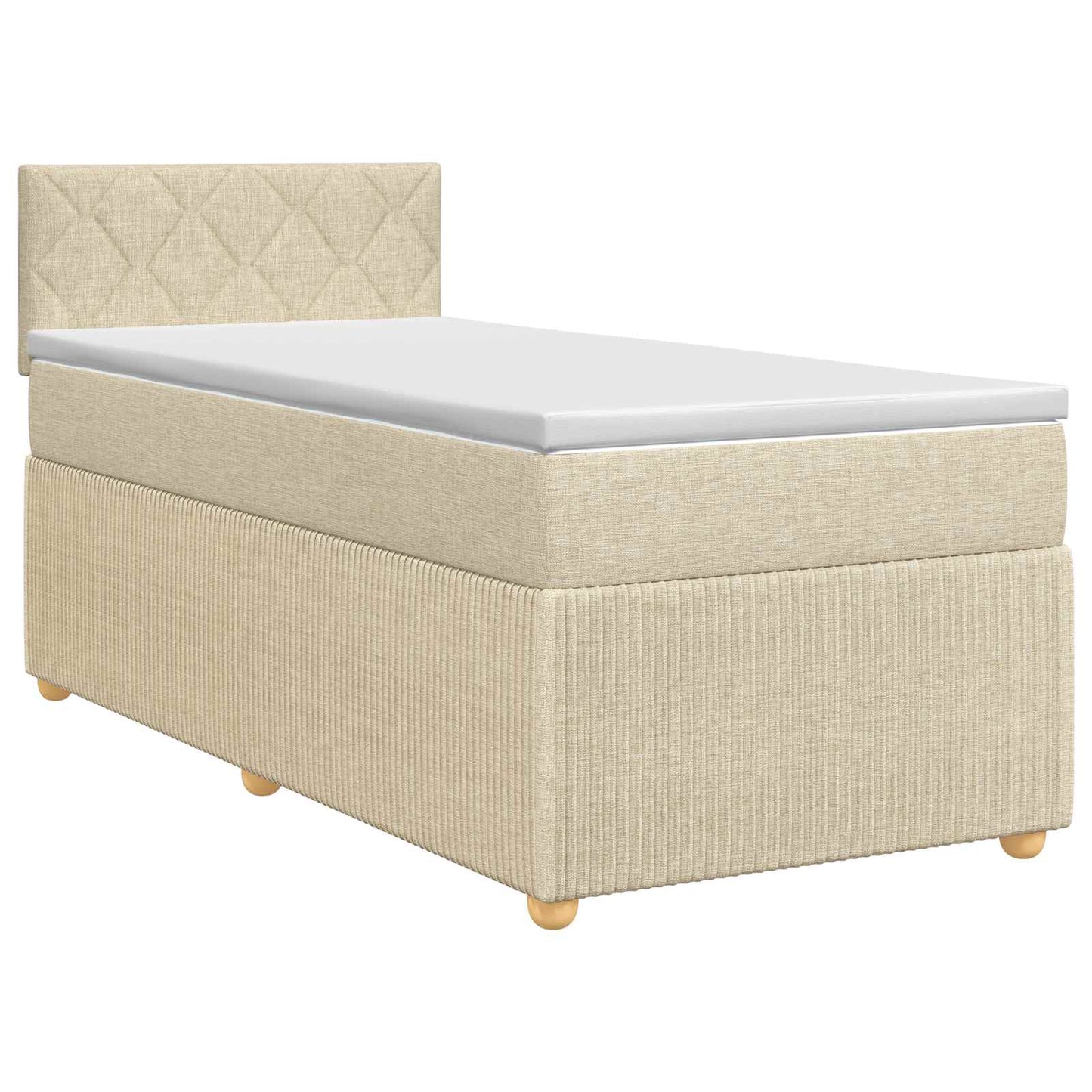 vidaXL Κρεβάτι box spring με στρώμα Κρεμ 80 x 200 cm Ύφασμα