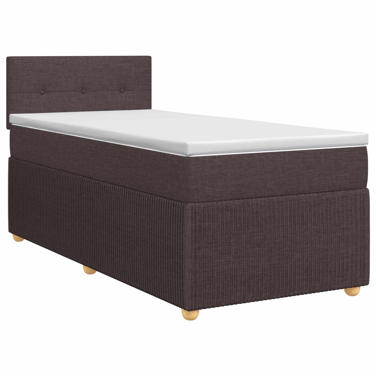 vidaXL Κρεβάτι box spring με στρώμα Σκούρο Καφέ 90 x 190 cm Ύφασμα
