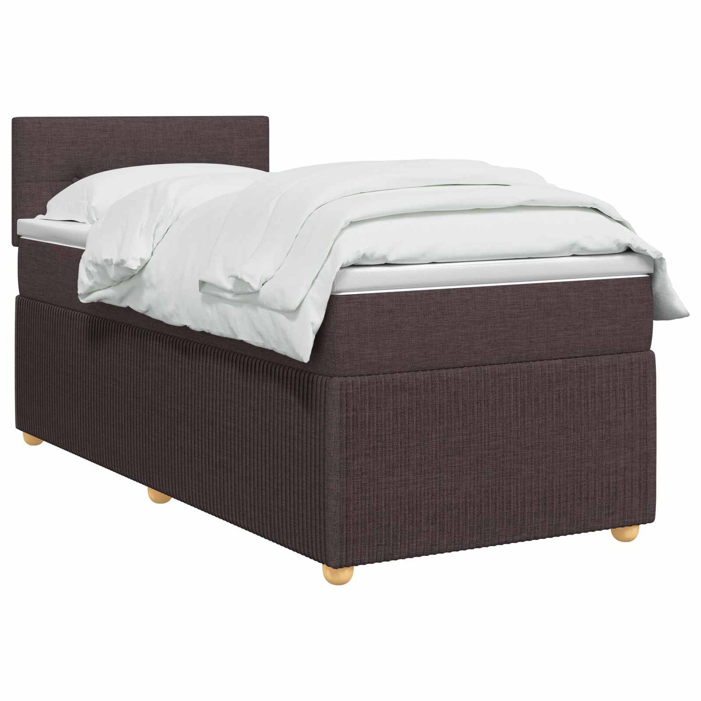 vidaXL Κρεβάτι box spring με στρώμα Σκούρο Καφέ 90 x 190 cm Ύφασμα