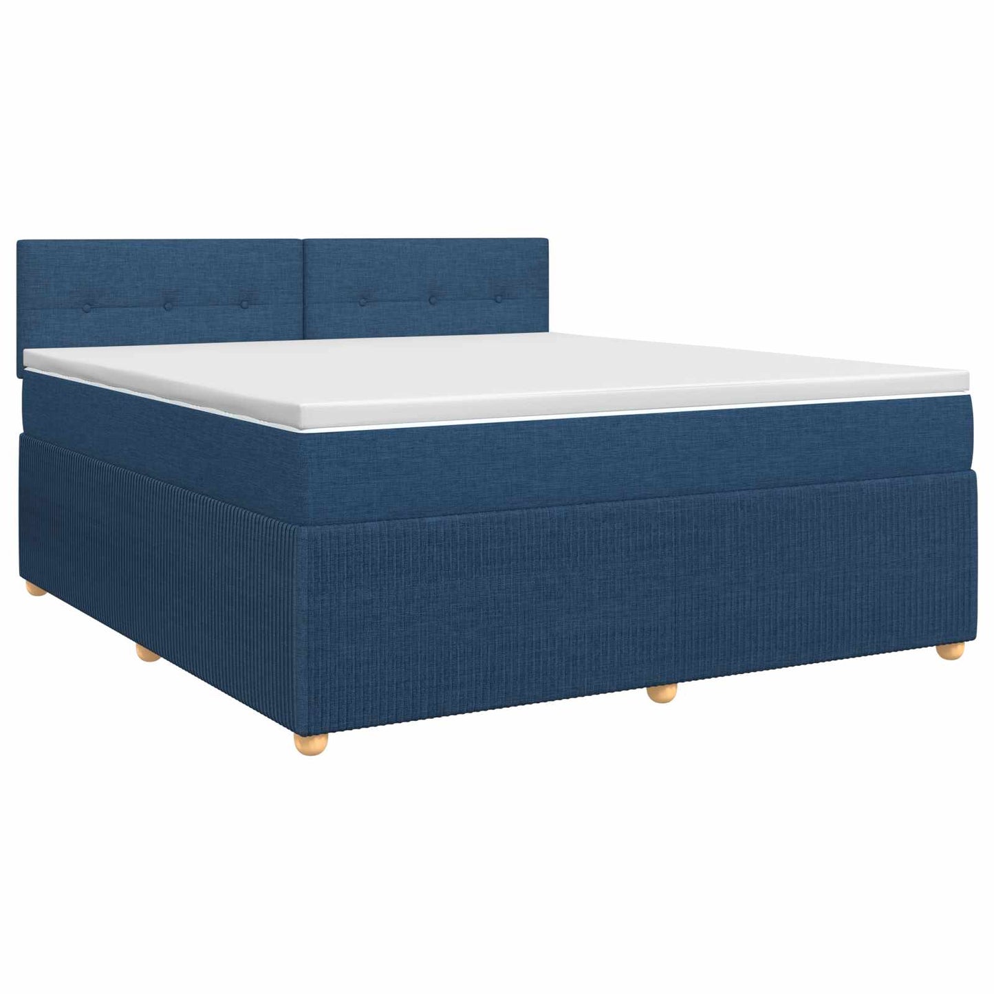 vidaXL Κρεβάτι box spring με στρώμα Μπλε 140 x 190 cm Ύφασμα