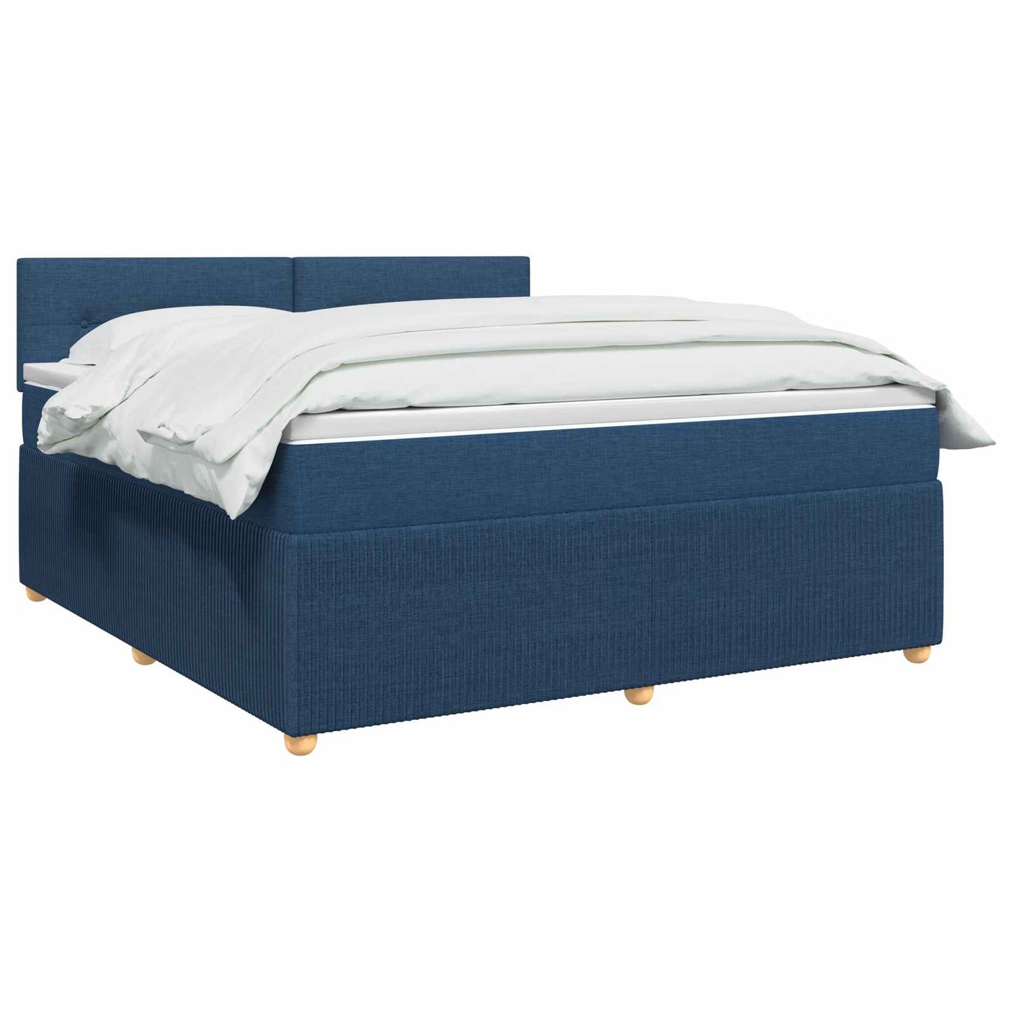 vidaXL Κρεβάτι box spring με στρώμα Μπλε 140 x 190 cm Ύφασμα