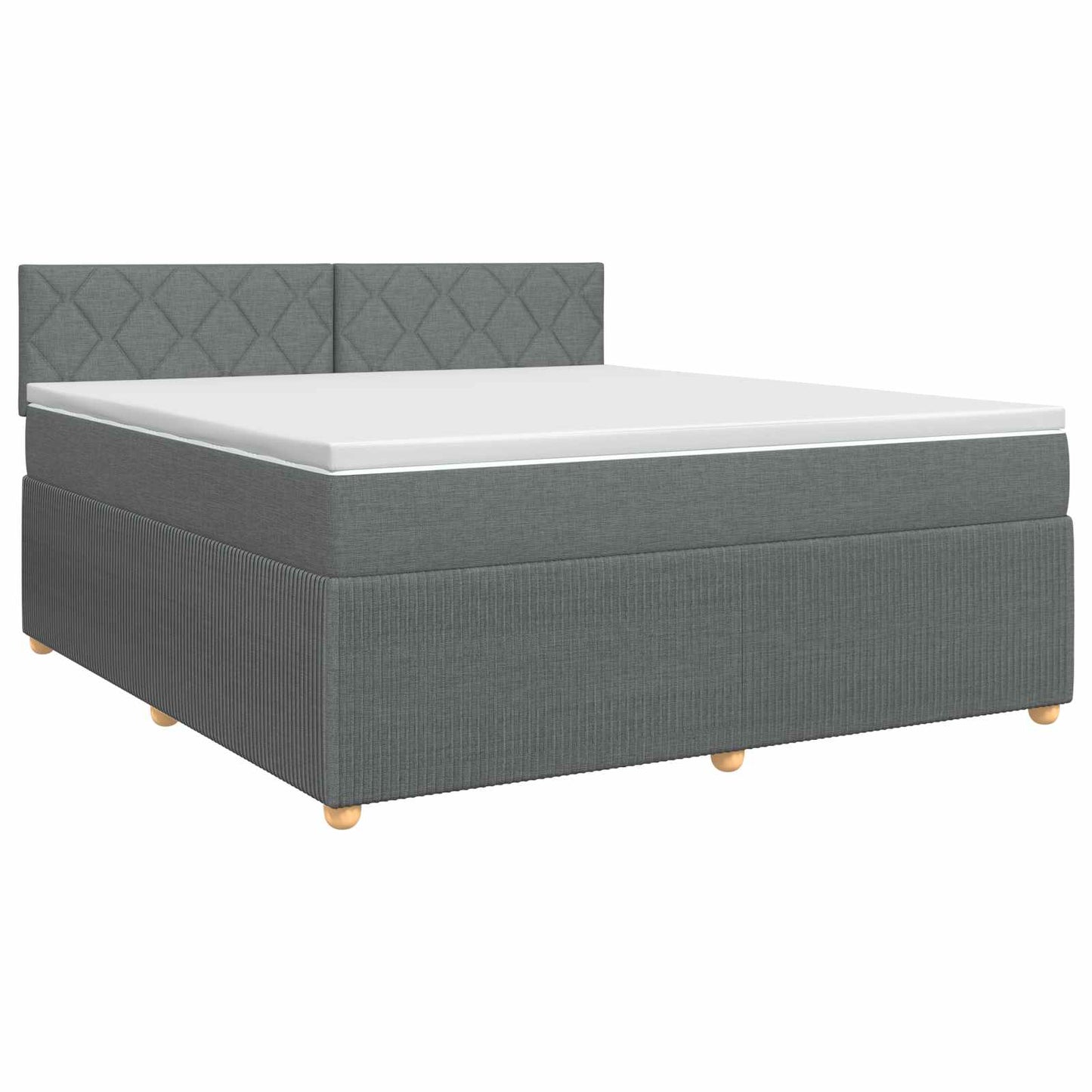 vidaXL Κρεβάτι box spring με στρώμα Σκούρο Γκρι 140 x 190 cm Ύφασμα