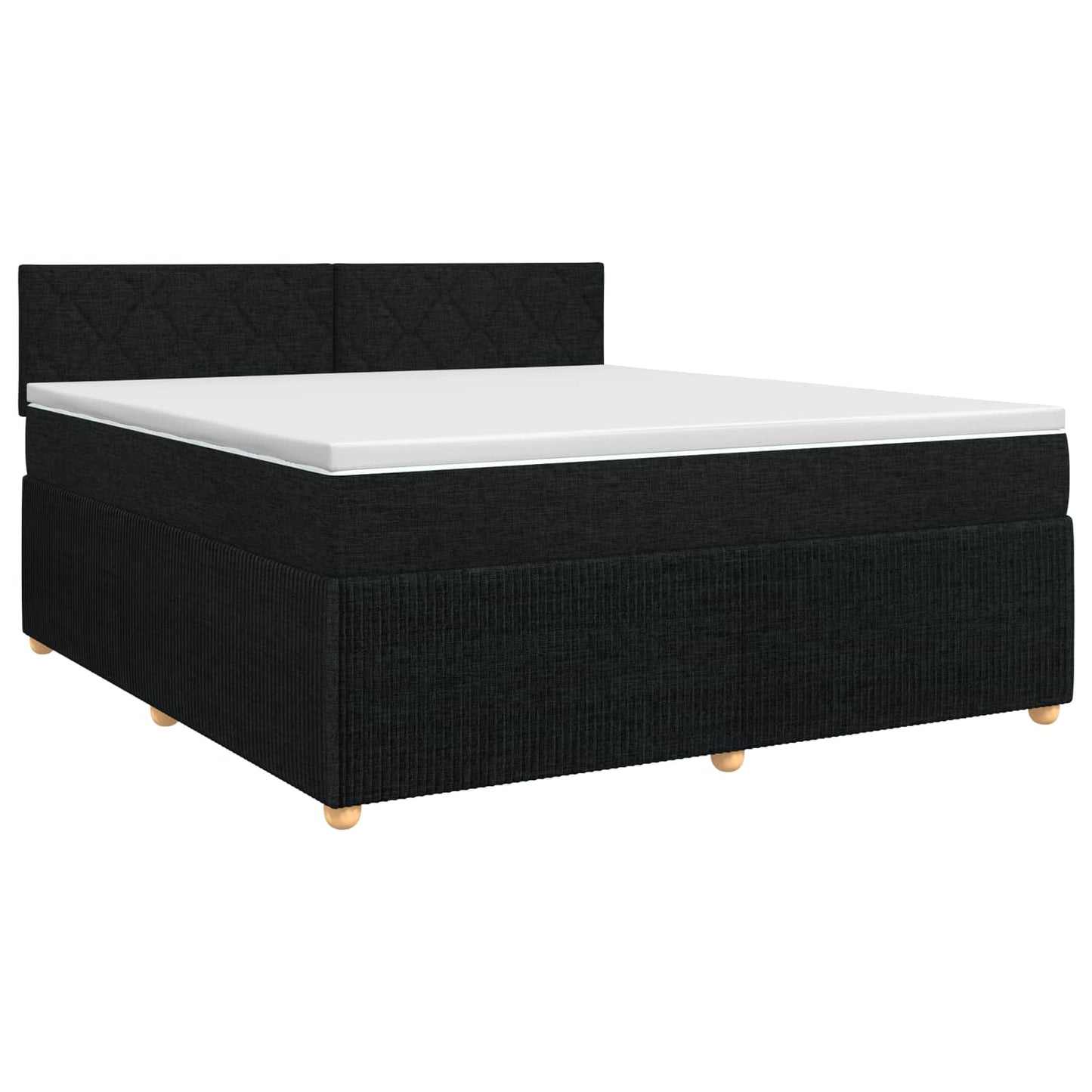 vidaXL Κρεβάτι box spring με στρώμα Μαύρο 140 x 190 cm Ύφασμα