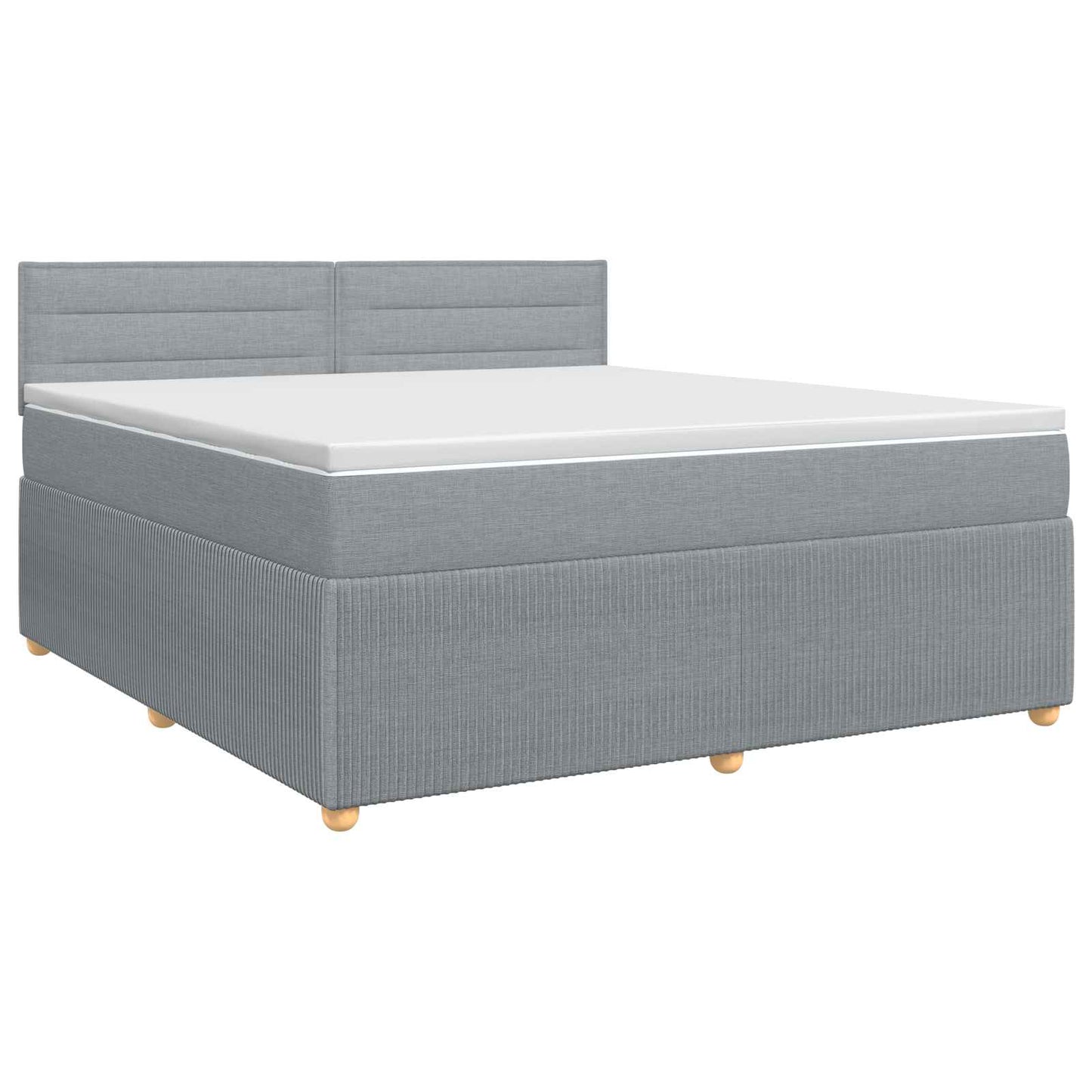 vidaXL Κρεβάτι box spring με στρώμα Ανοιχτό γκρι 160 x 200 cm Ύφασμα