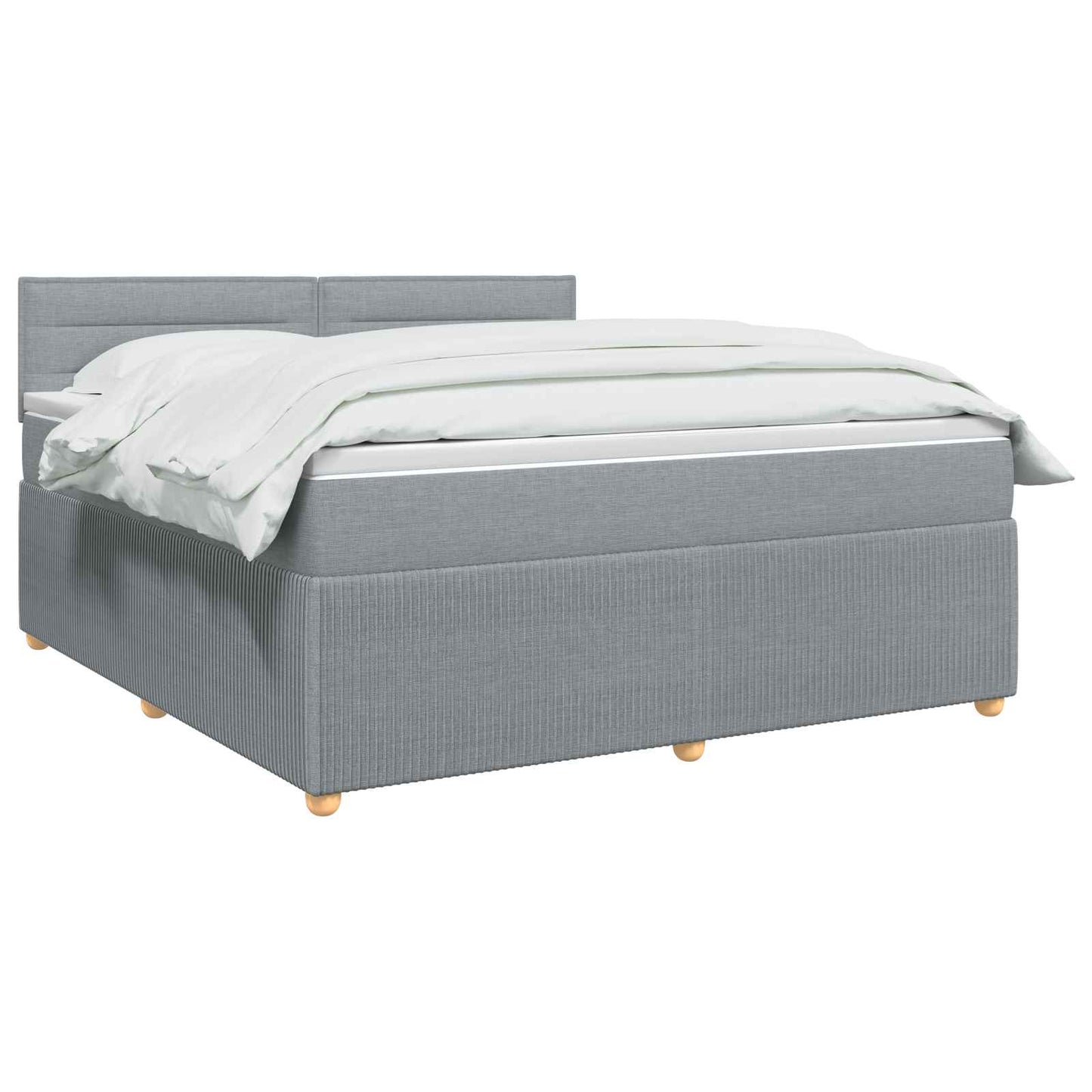 vidaXL Κρεβάτι box spring με στρώμα Ανοιχτό γκρι 160 x 200 cm Ύφασμα