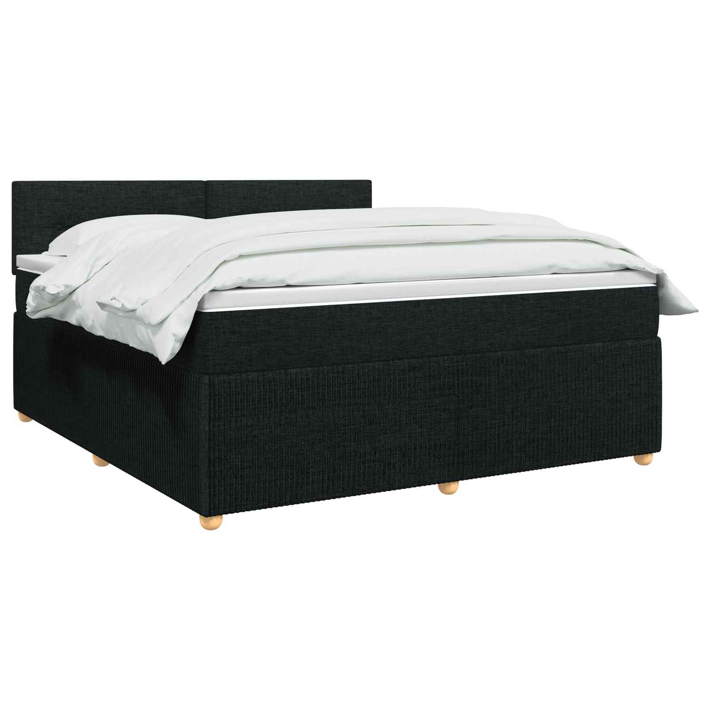 vidaXL Κρεβάτι box spring με στρώμα Μαύρο 160 x 200 cm Ύφασμα