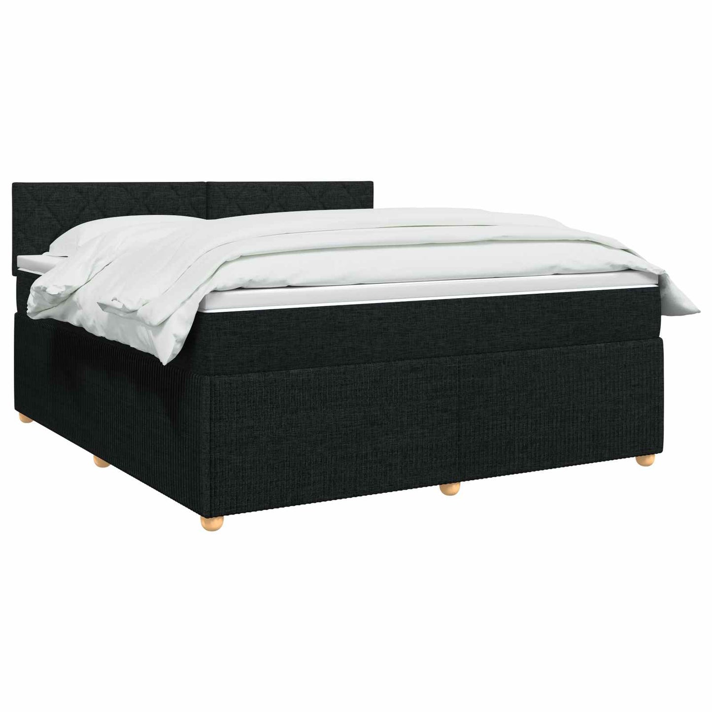 vidaXL Κρεβάτι box spring με στρώμα Μαύρο 160 x 200 cm Ύφασμα