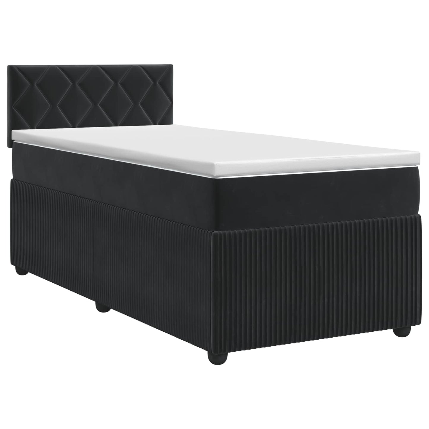 vidaXL Κρεβάτι box spring με στρώμα Μαύρο 80 x 200 cm Βελούδο