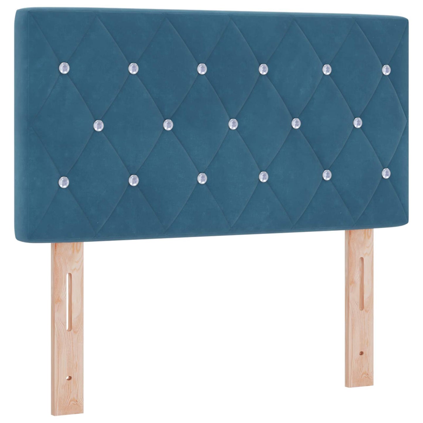 vidaXL Κρεβάτι box spring με στρώμα Σκούρο Μπλε 90 x 190 cm Βελούδο