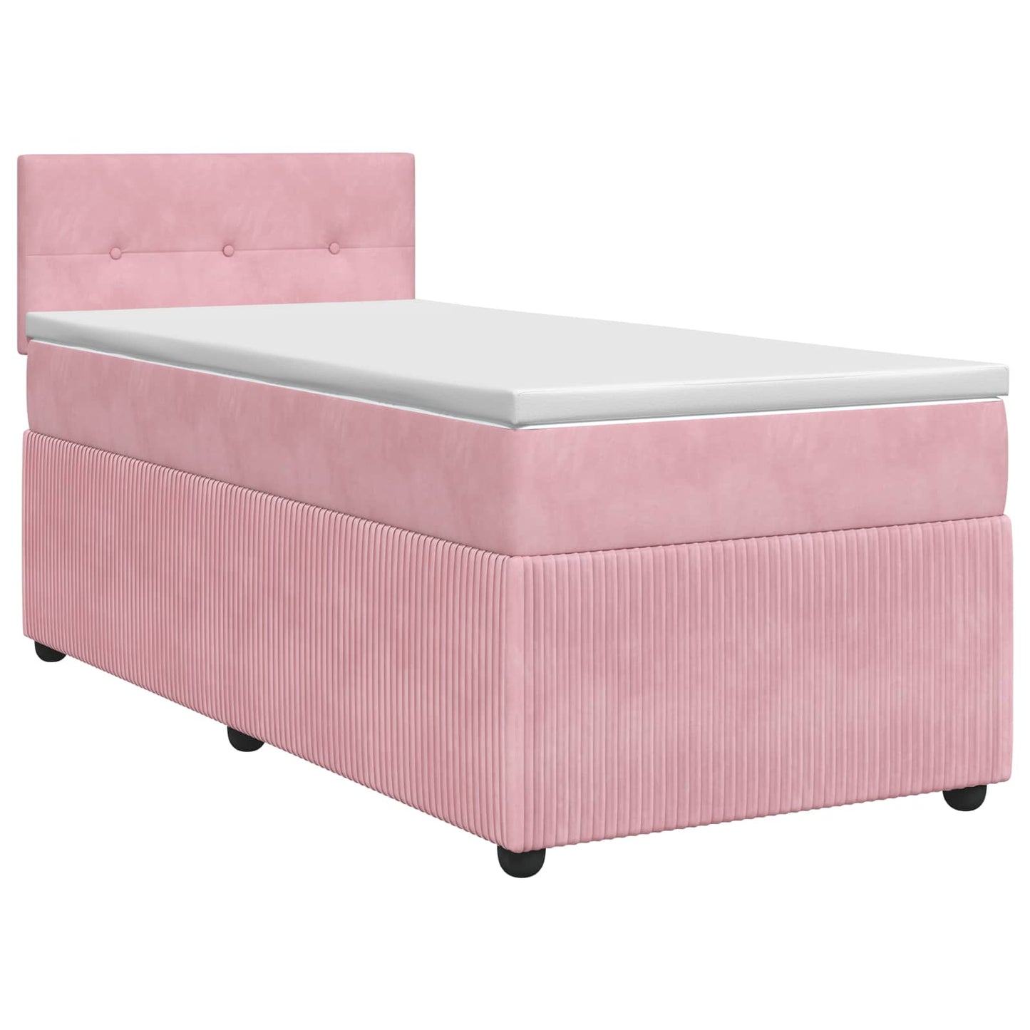 vidaXL Κρεβάτι box spring με στρώμα Ροζ 90 x 200 cm Βελούδο