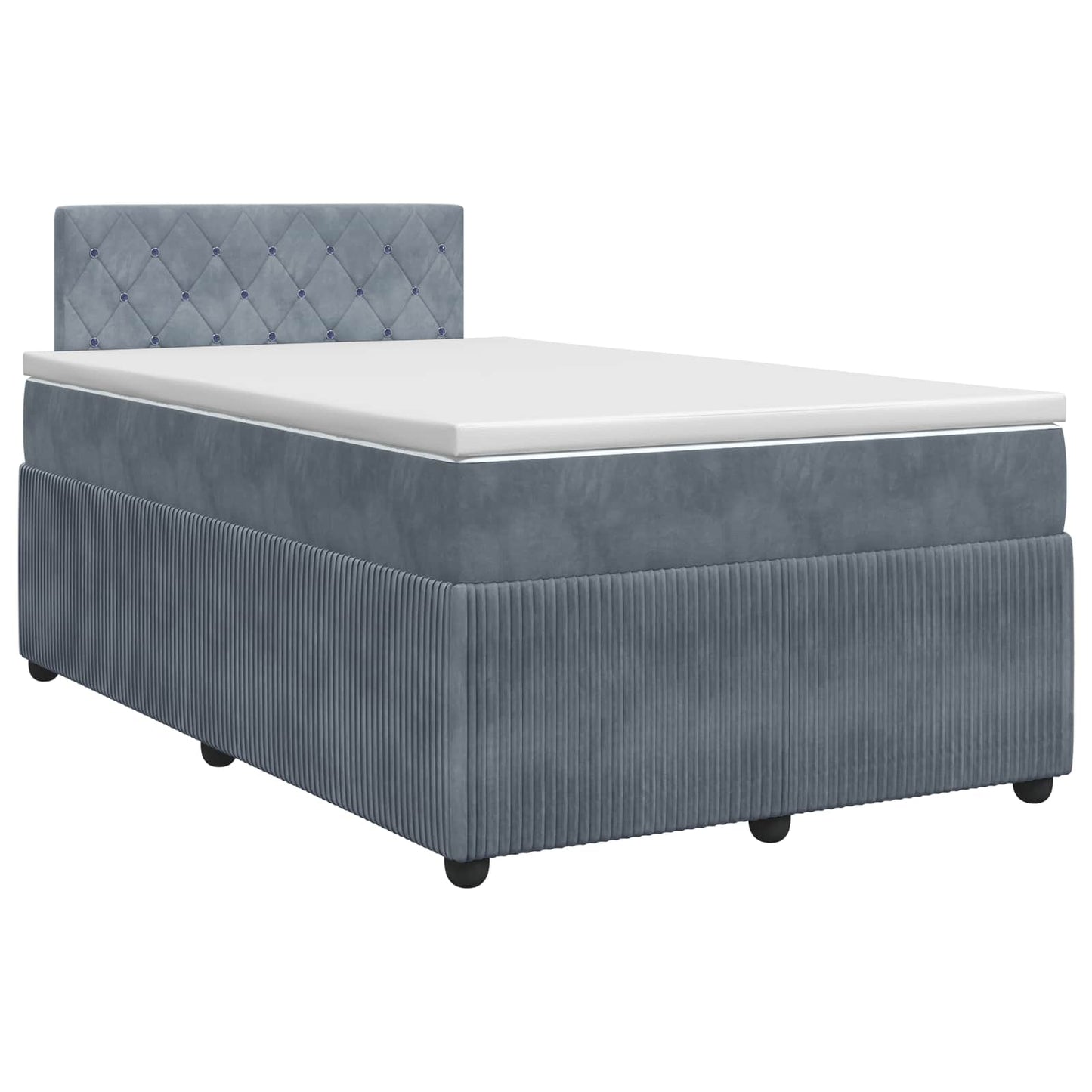 vidaXL Κρεβάτι box spring με στρώμα Σκούρο Γκρι 120 x 190 cm Βελούδο