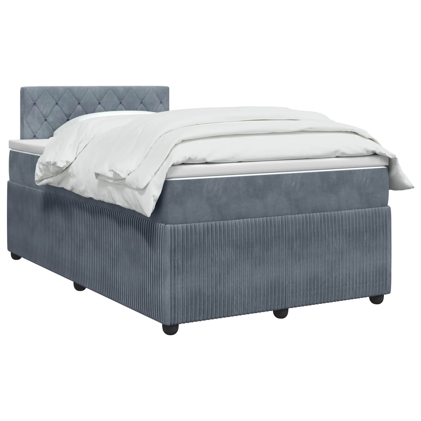 vidaXL Κρεβάτι box spring με στρώμα Σκούρο Γκρι 120 x 190 cm Βελούδο