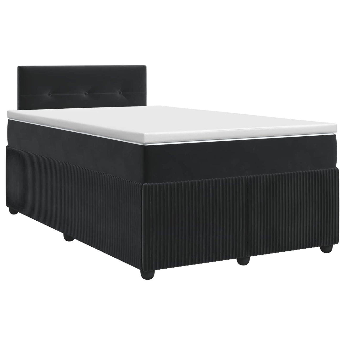 vidaXL Κρεβάτι box spring με στρώμα Μαύρο 120 x 190 cm Βελούδο