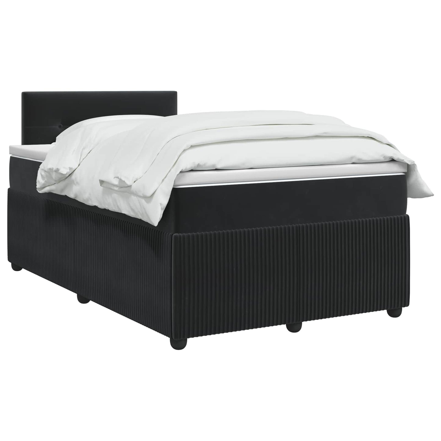 vidaXL Κρεβάτι box spring με στρώμα Μαύρο 120 x 190 cm Βελούδο