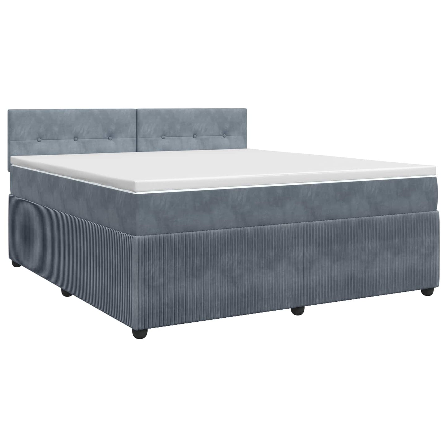 vidaXL Κρεβάτι box spring με στρώμα Σκούρο Γκρι 140 x 190 cm Βελούδο