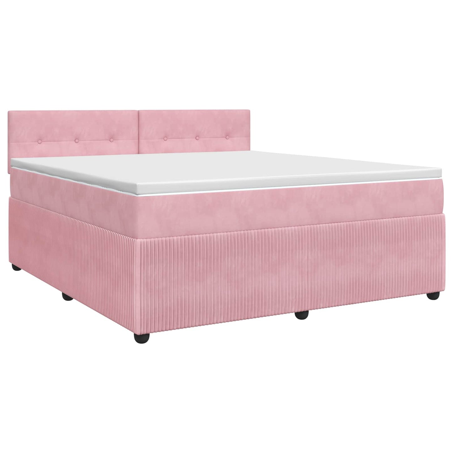 vidaXL Κρεβάτι box spring με στρώμα Ροζ 160 x 200 cm Βελούδο