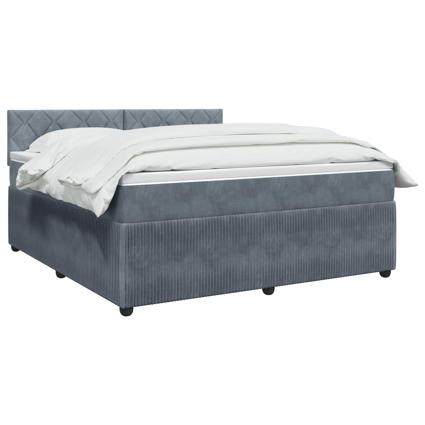 vidaXL Κρεβάτι box spring με στρώμα Σκούρο Γκρι 180 x 200 cm Βελούδο