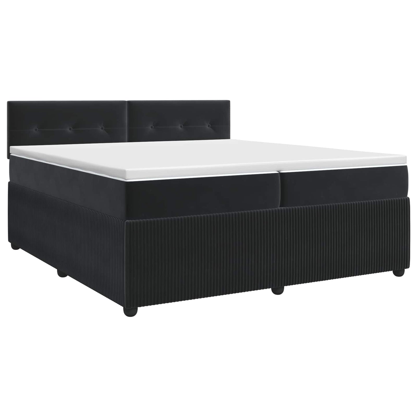 vidaXL Κρεβάτι box spring με στρώμα Μαύρο 200 x 200 cm Βελούδο