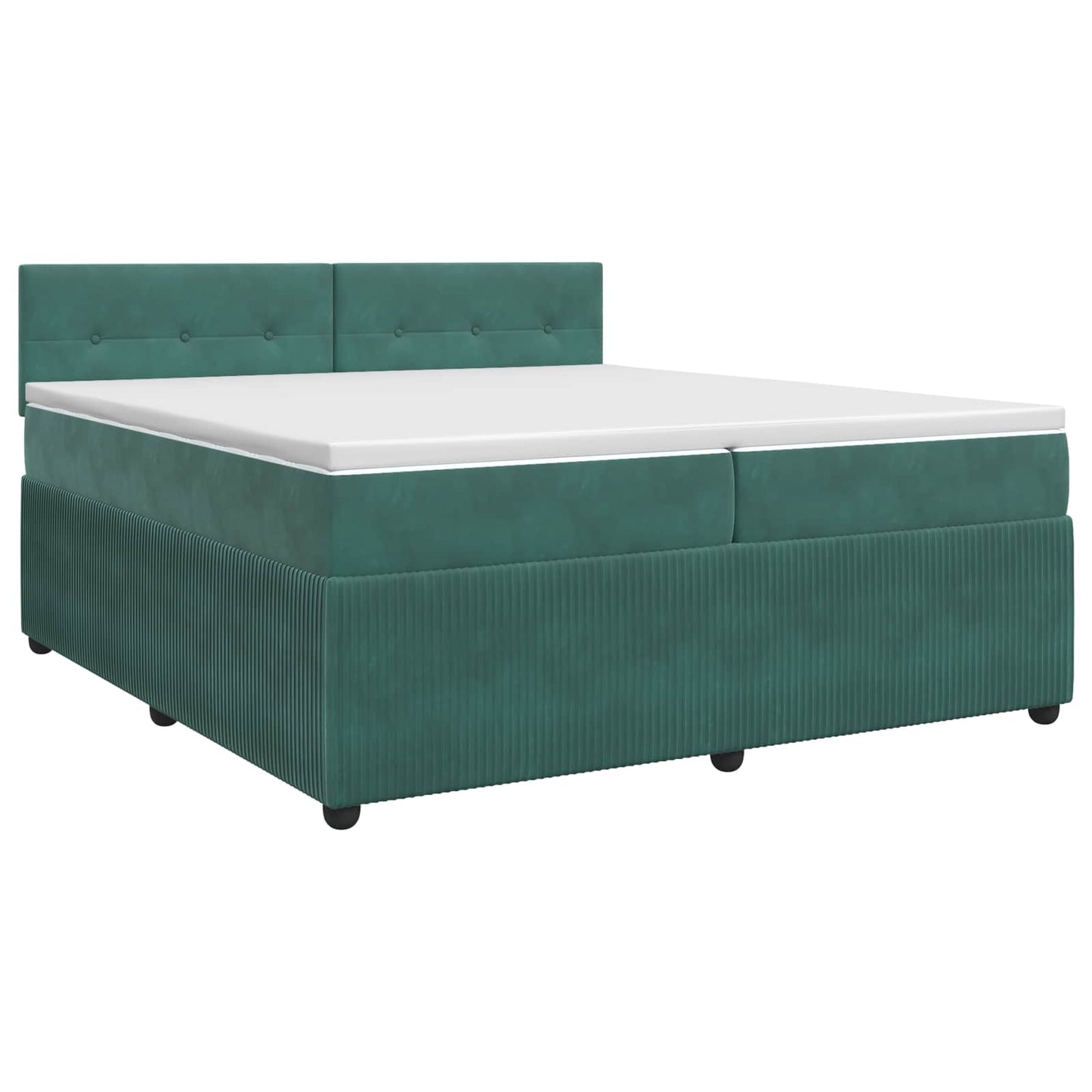 vidaXL Κρεβάτι box spring με στρώμα Σκούρο Πράσινο 200 x 200 cm