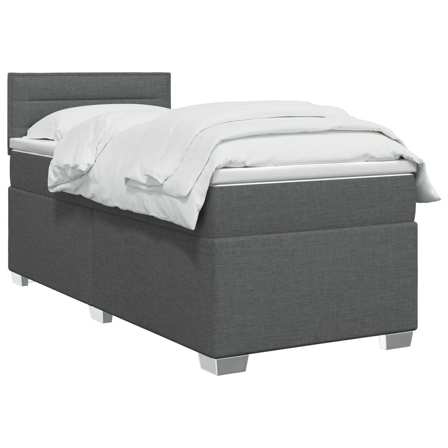 vidaXL Κρεβάτι Box Spring με Στρώμα και LED Σκούρο Γκρι 80 x 200 cm