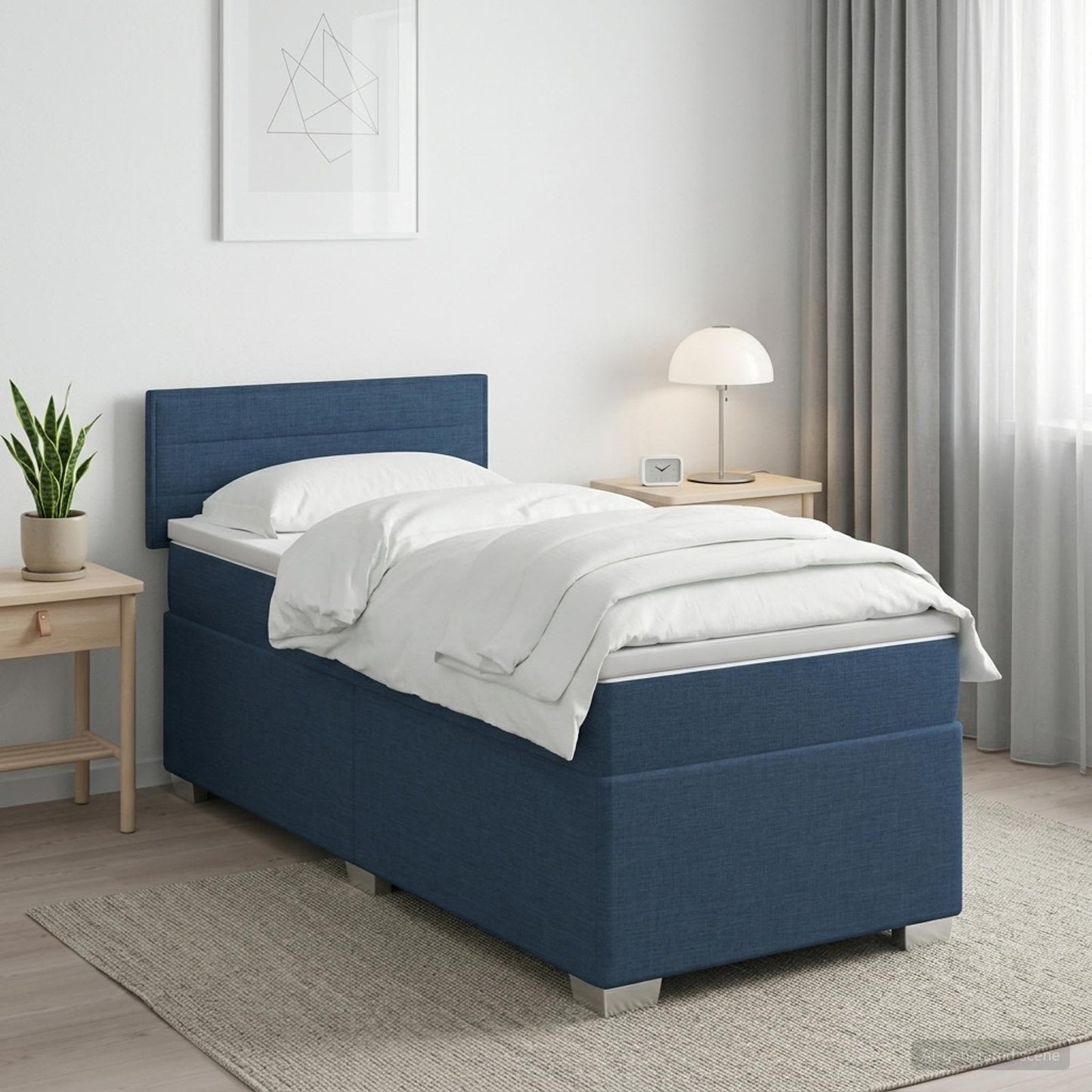vidaXL Κρεβάτι Box Spring με Στρώμα και LED Κρεμ 80 x 200 cm Ύφασμα