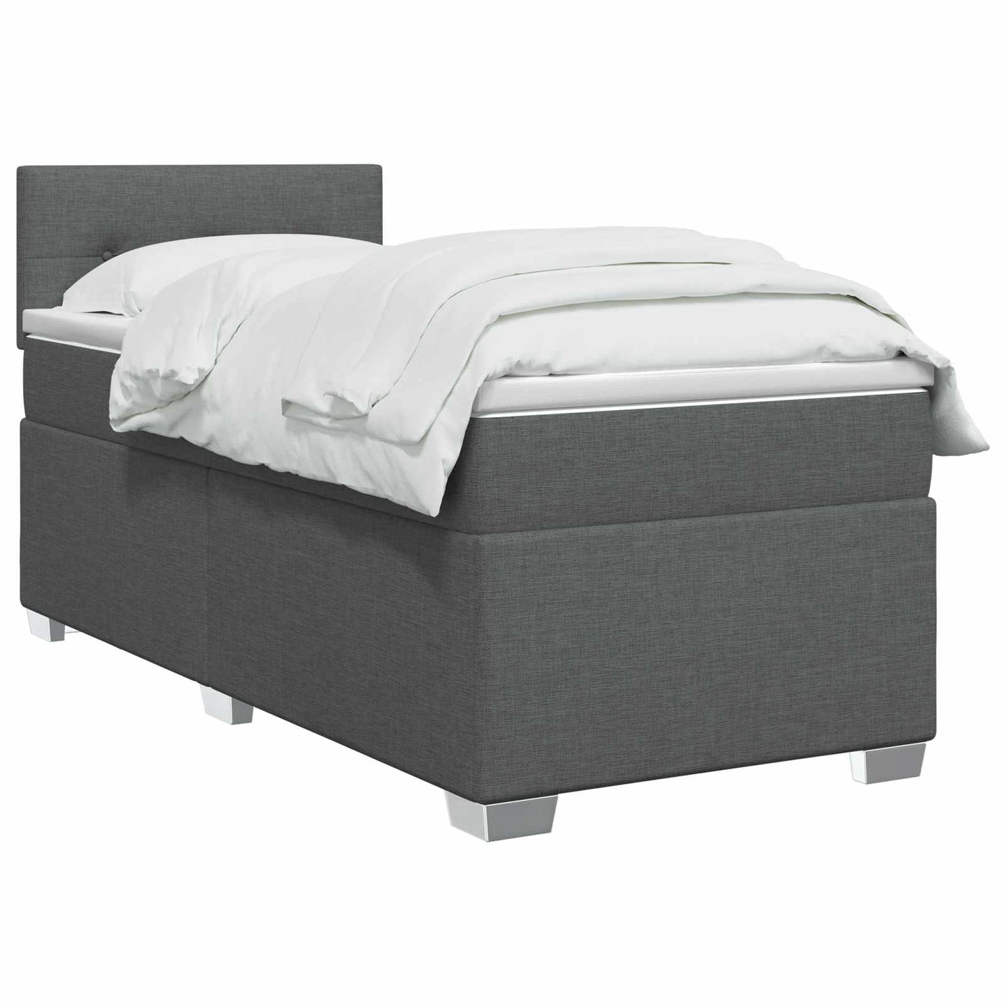 vidaXL Κρεβάτι Box Spring με Στρώμα και LED Σκούρο Γκρι 80 x 200 cm