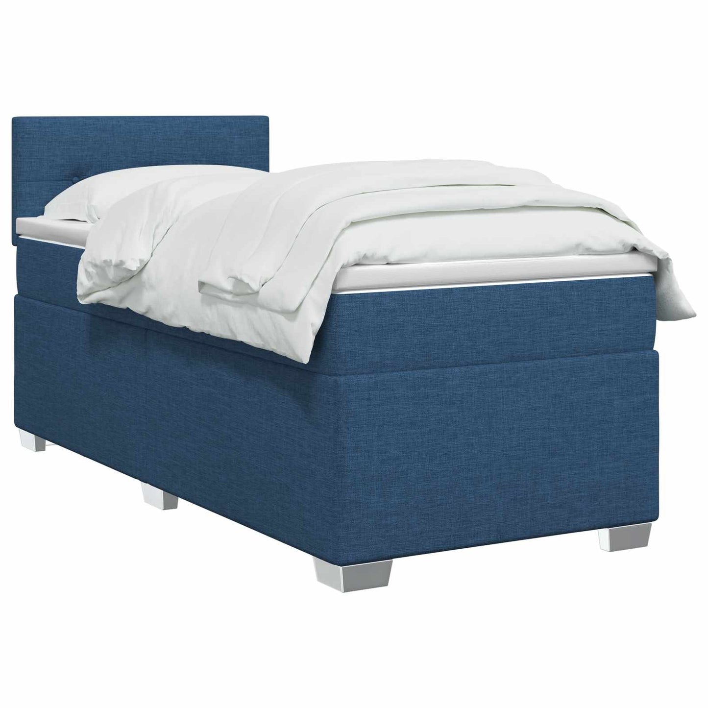 vidaXL Κρεβάτι Box Spring με Στρώμα και LED Μπλε 80 x 200 cm Ύφασμα