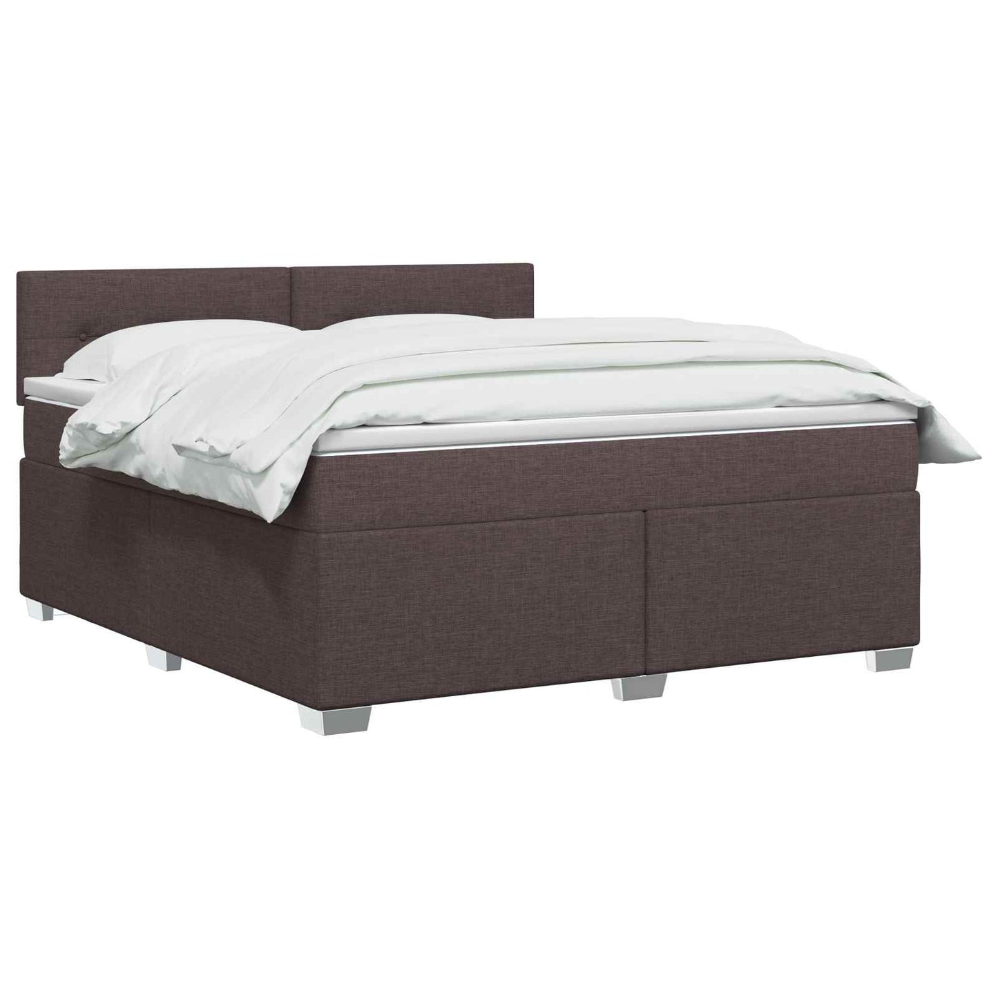 vidaXL Κρεβάτι Box Spring με Στρώμα και LED Σκούρο Καφέ 140 x 190 cm