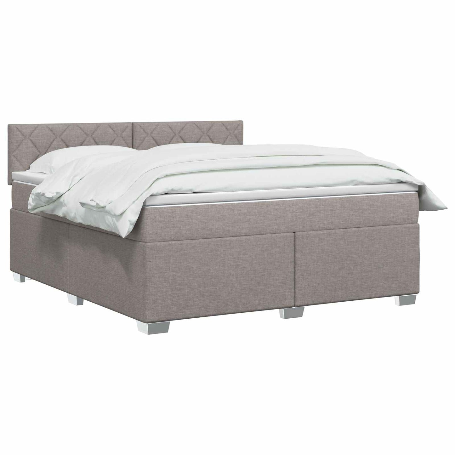 vidaXL Κρεβάτι Box Spring με Στρώμα και LED Taupe 160 x 200 cm Ύφασμα