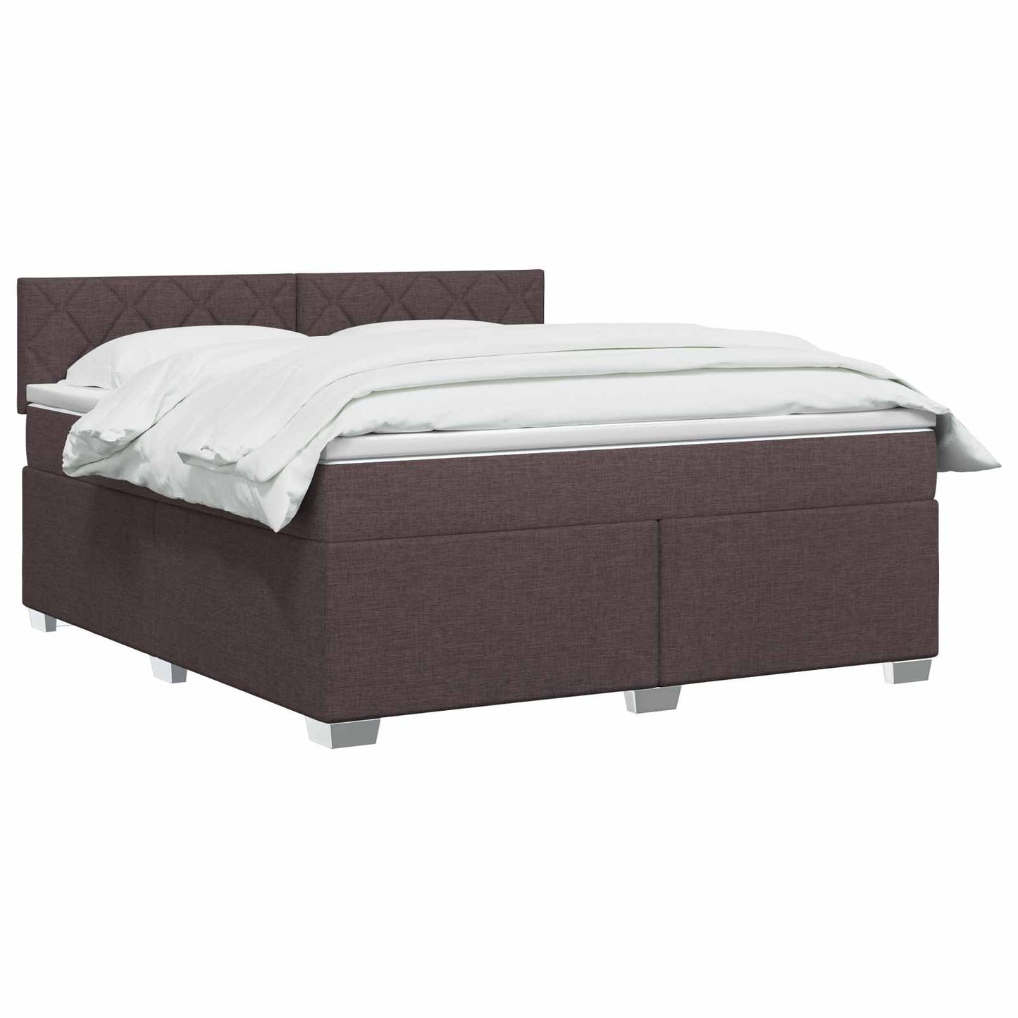 vidaXL Κρεβάτι Box Spring με Στρώμα και LED Σκούρο Καφέ 180 x 200 cm