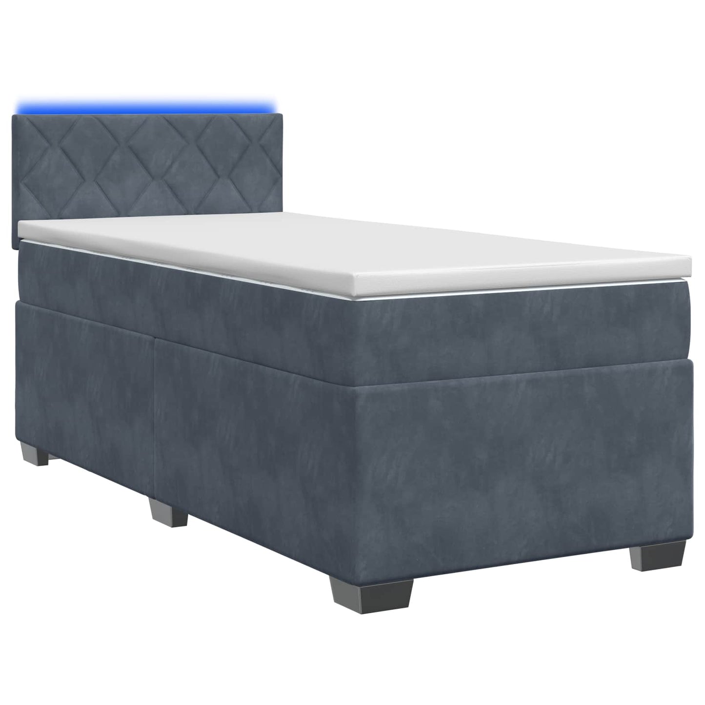 vidaXL Κρεβάτι Box Spring με Στρώμα και LED Σκούρο Γκρι 80 x 200 cm