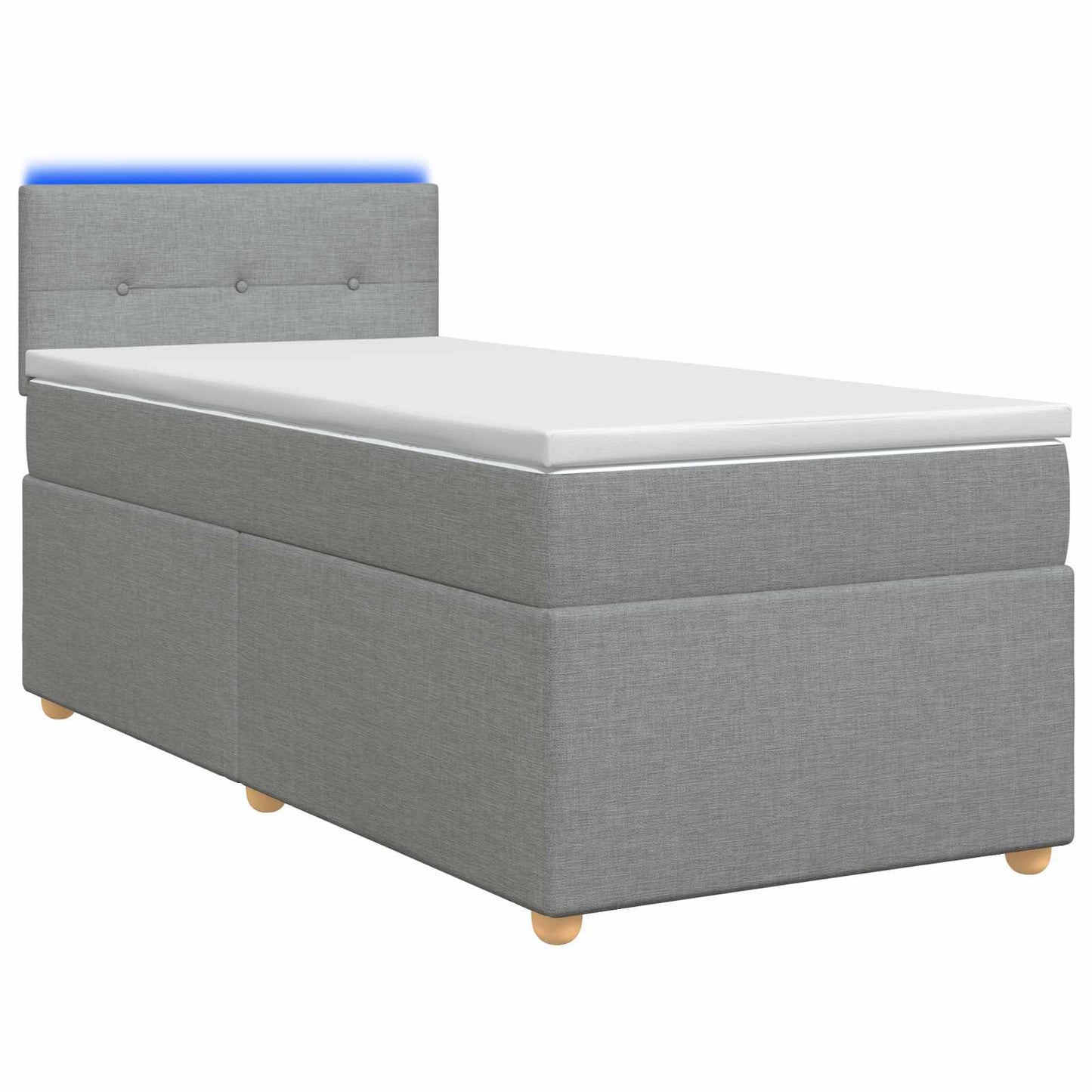 vidaXL Κρεβάτι box spring με στρώμα Ανοιχτό γκρι 80 x 200 cm Ύφασμα